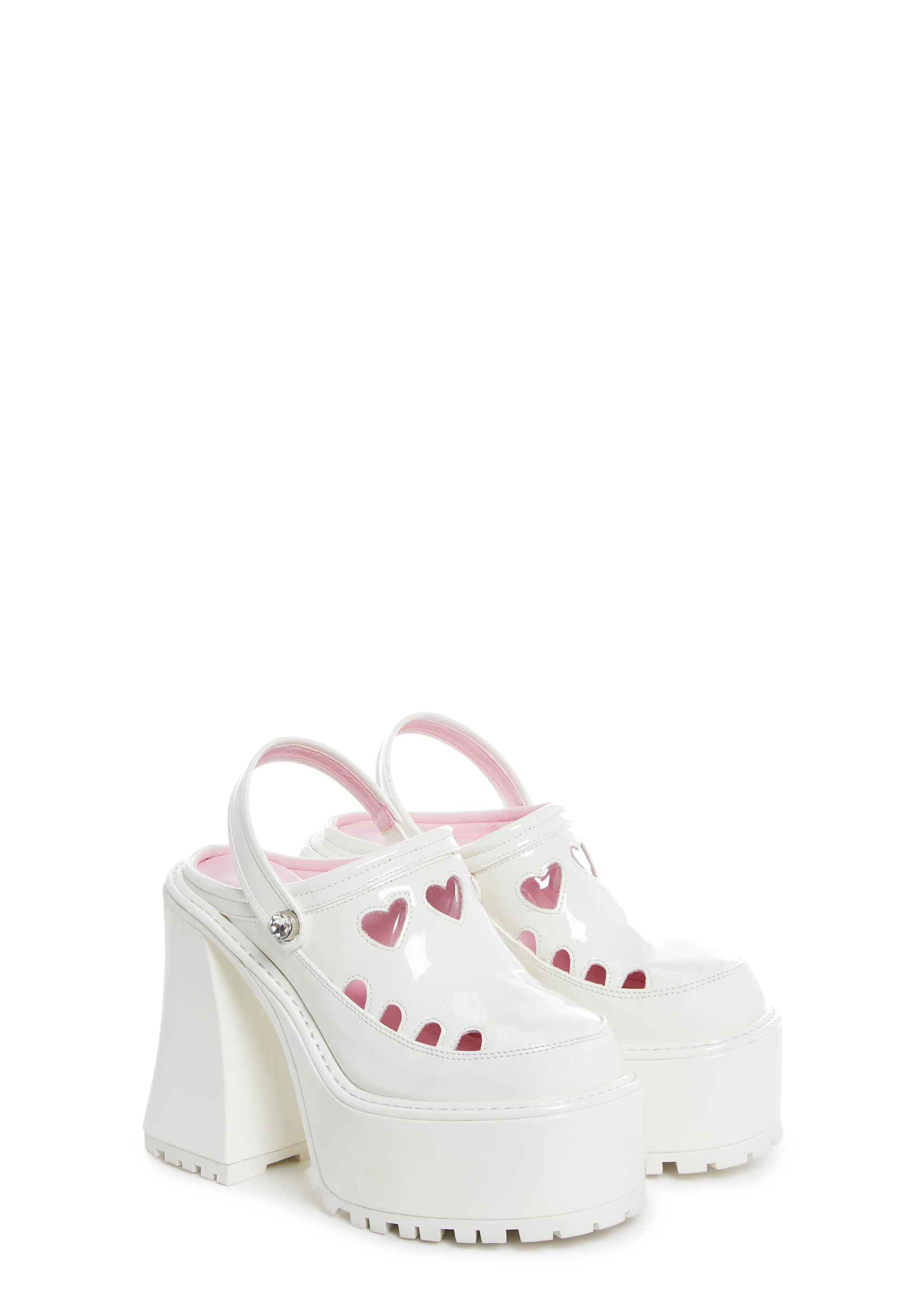 Girly Cues Platform Clogs - White - Image 3