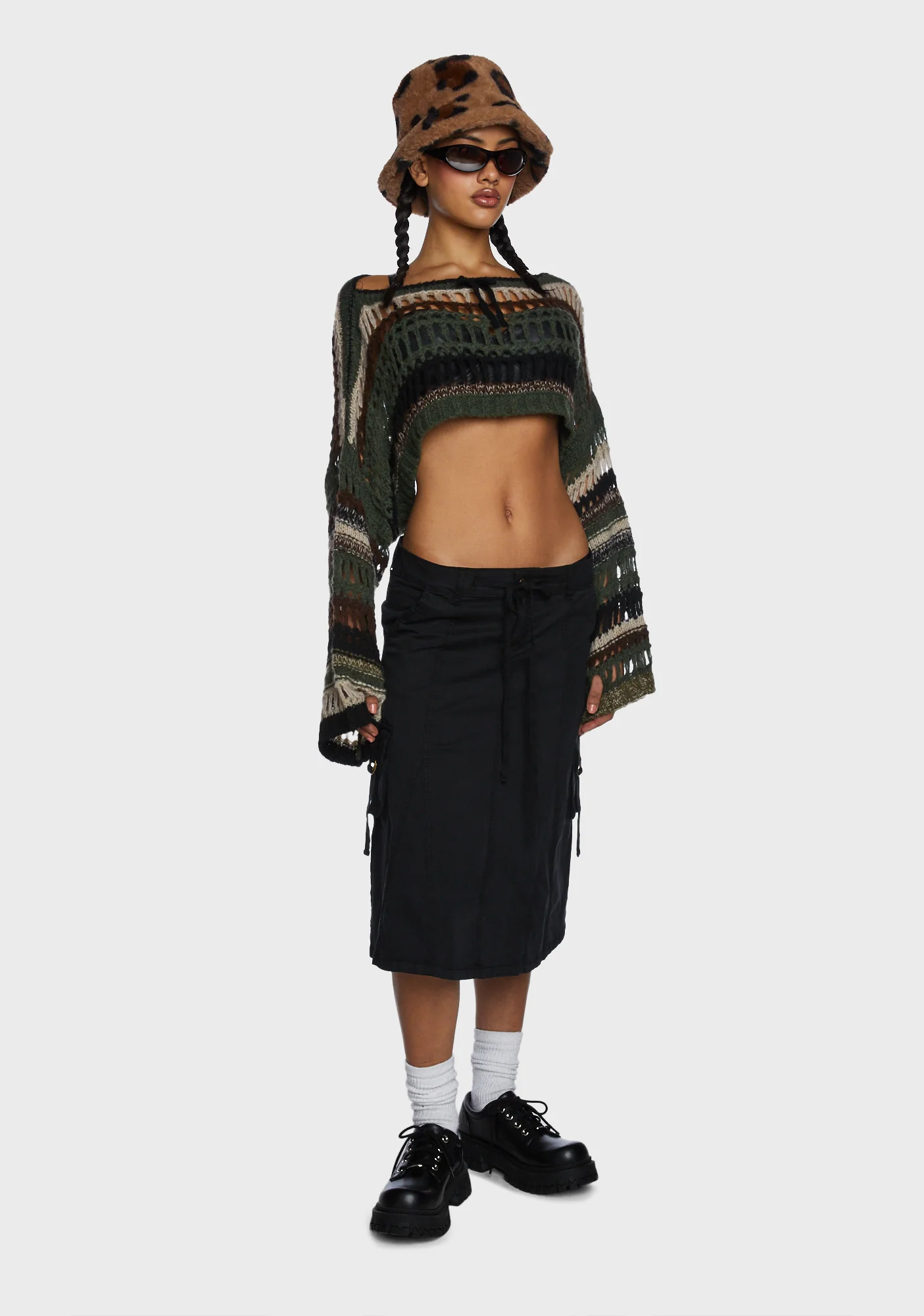 Giselle Extreme Cropped Sweater - Green - Image 5