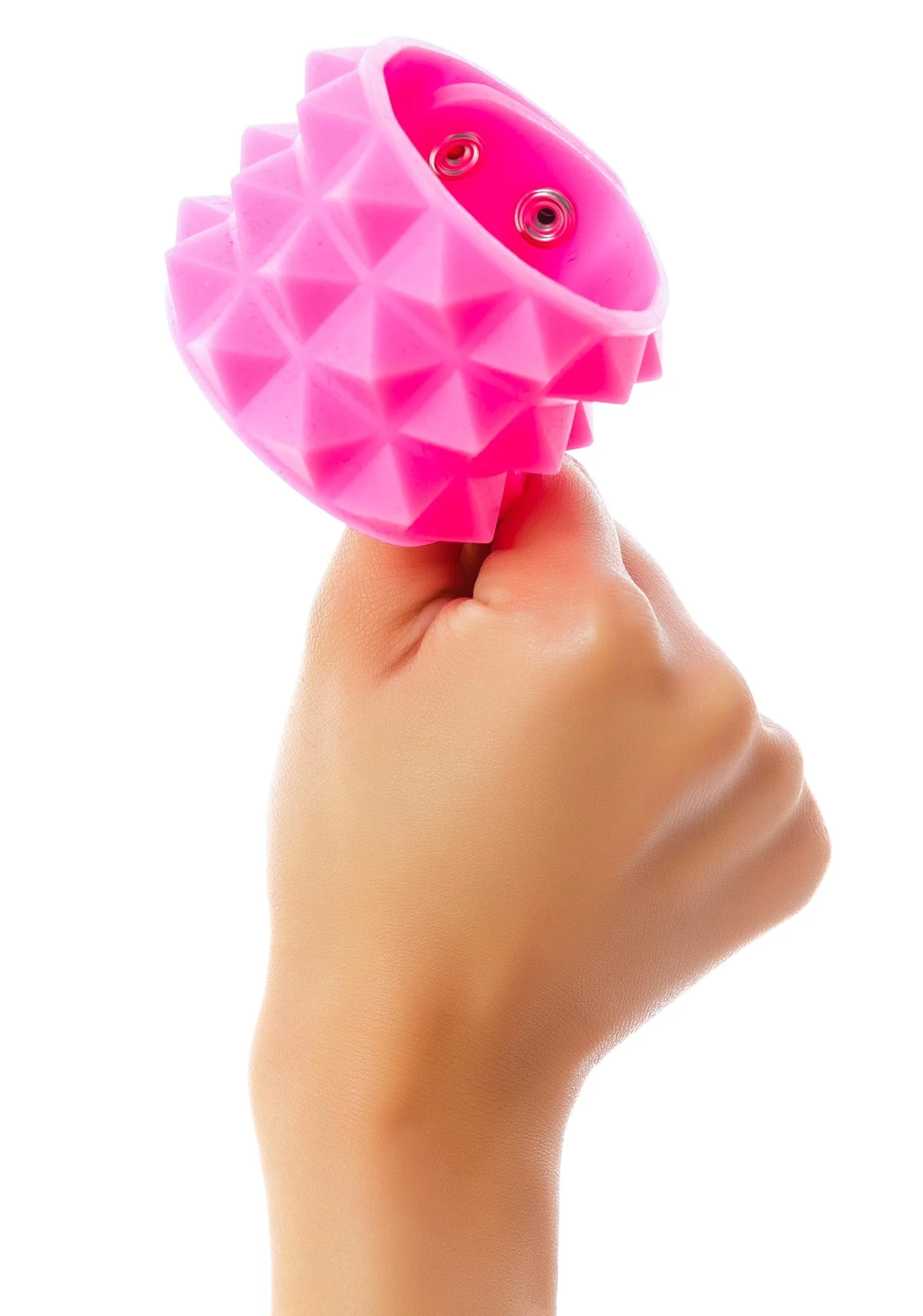 Giza Triple Pyramid Rubber Bracelet - Pink - Image 2