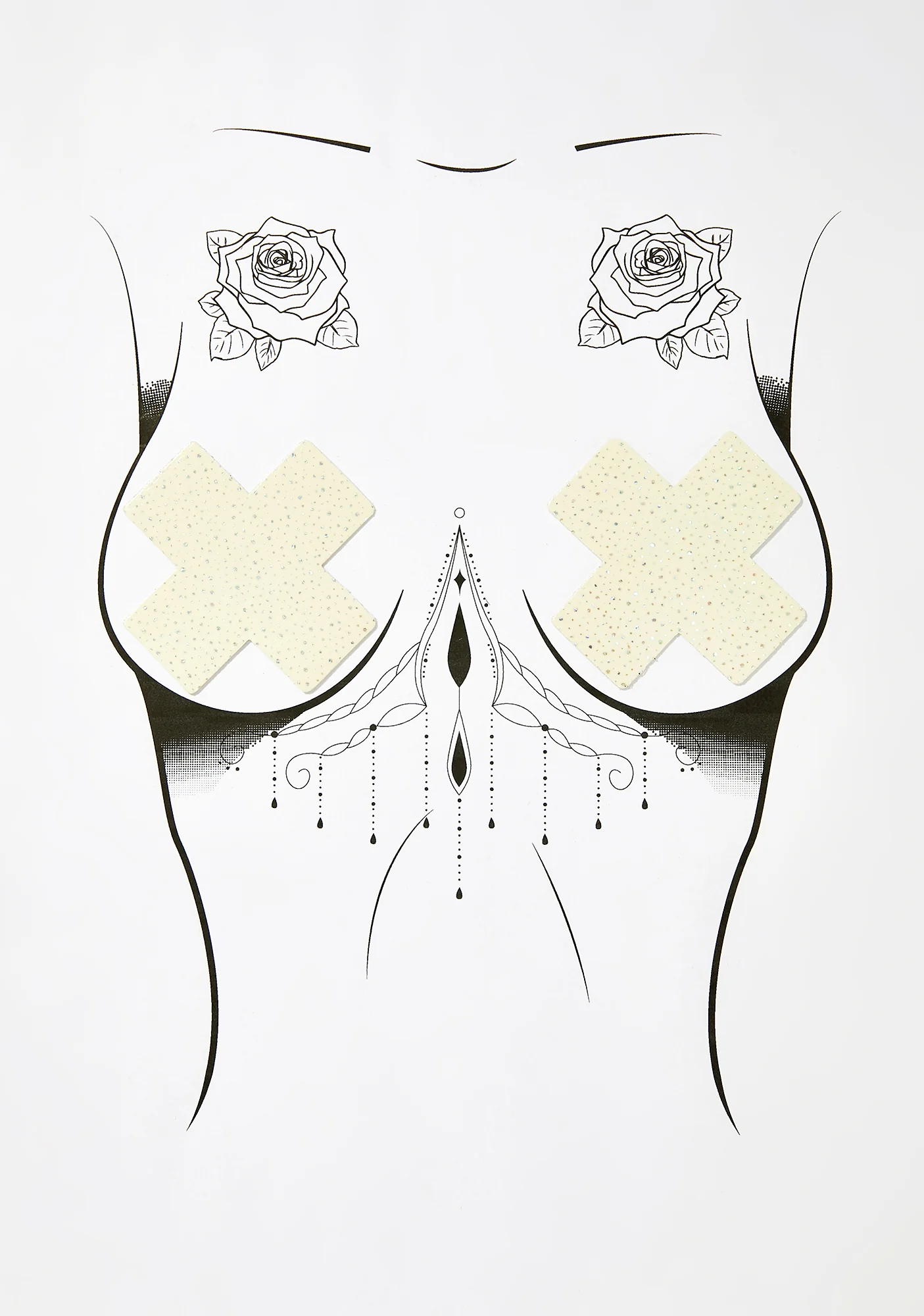 Glow In The Dark Spotted Cross Pasties - Image 5