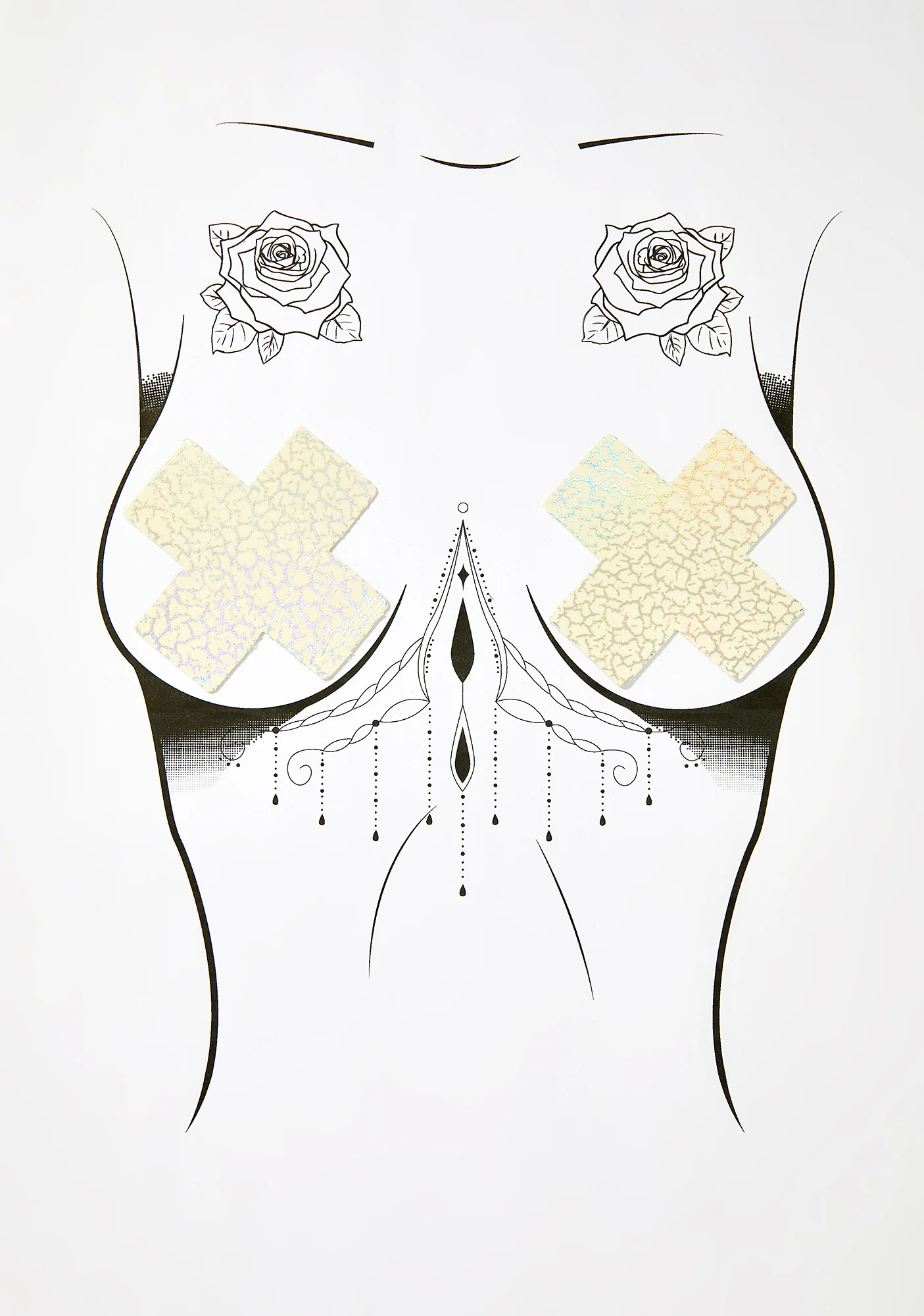 Glow In The Dark Spotted Cross Pasties - Image 7