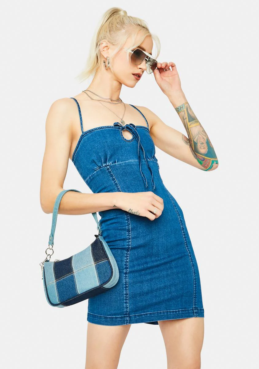 Going Swimmingly Bodycon Denim Mini Dress - Image 2