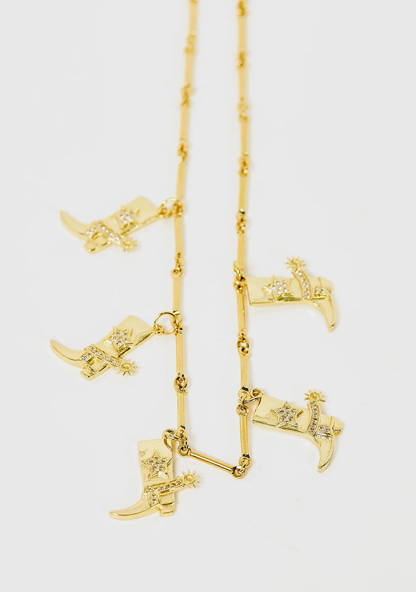 Gold Cowboy Boots Charm Necklace - Image 2