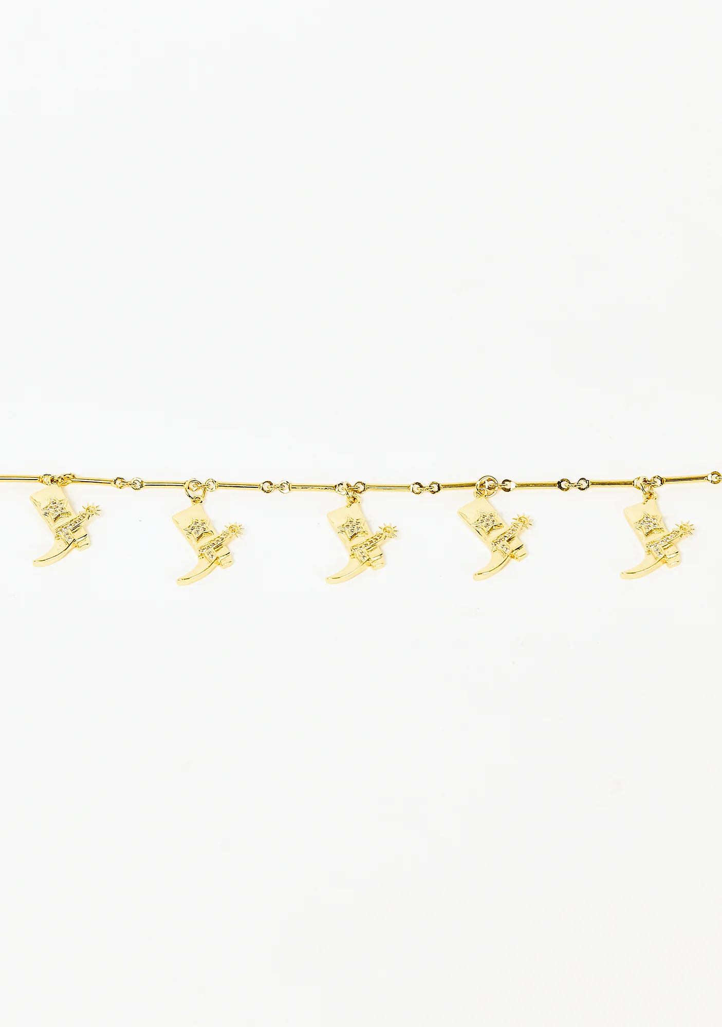 Gold Cowboy Boots Charm Necklace - Image 3