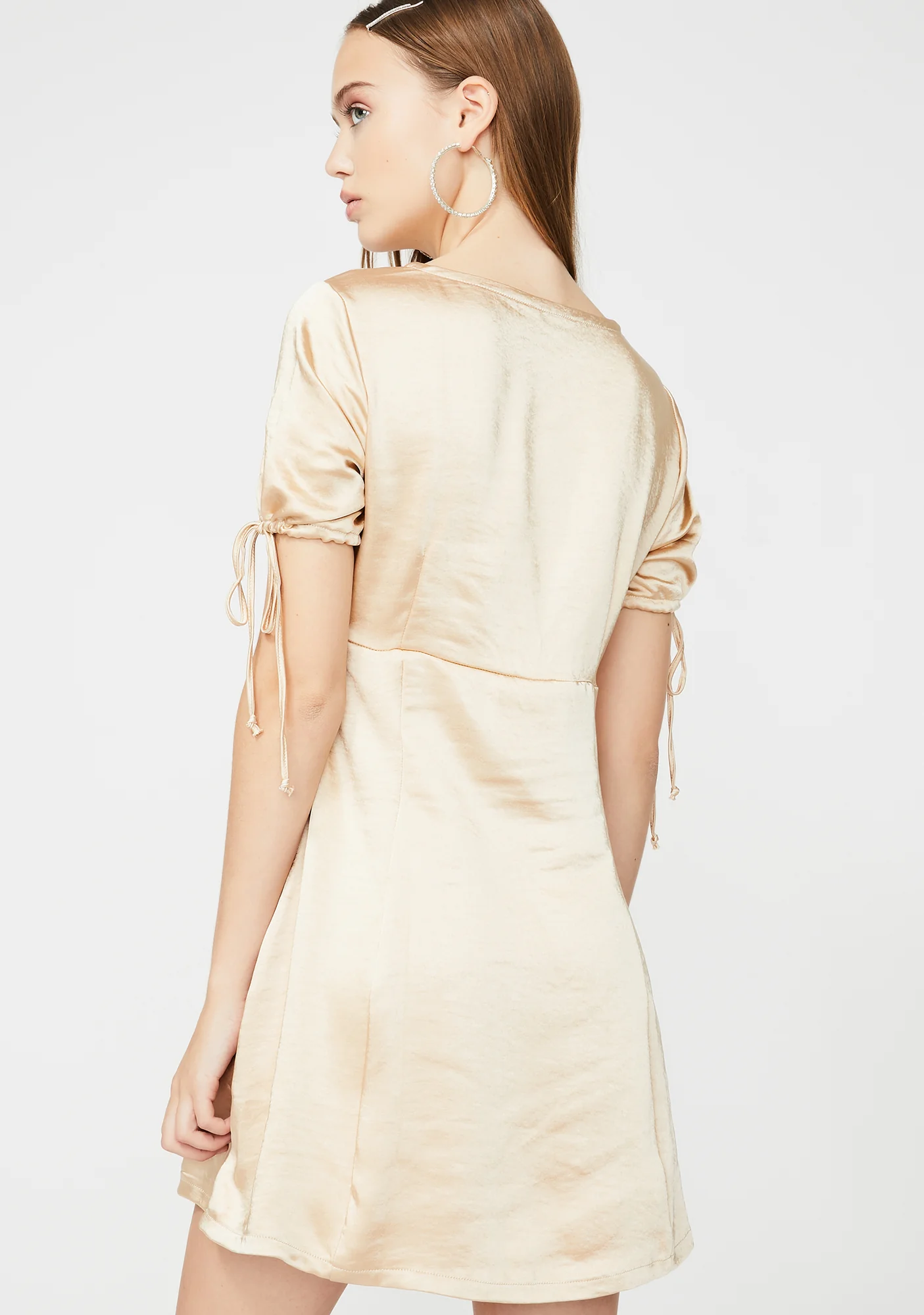 Gold Guenette Satin Dress - Image 4