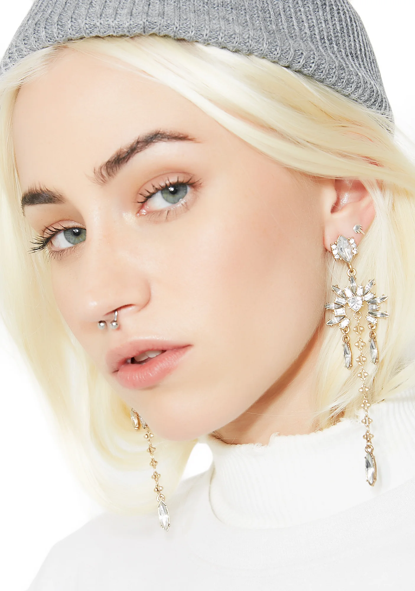 Golden Gurl Rhinestone Earrings - Image 4