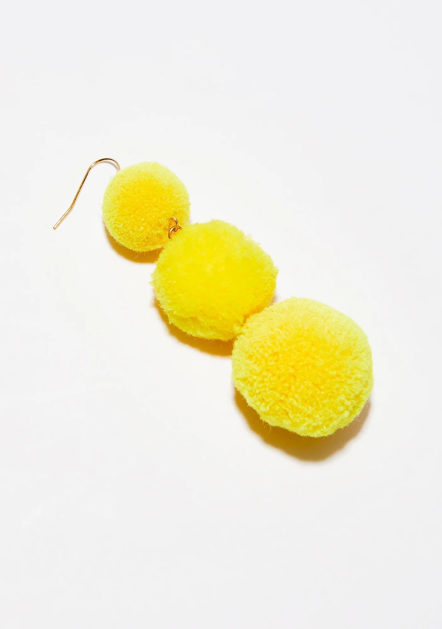 Golden Lil' Fluff Ball Earrings - Image 3