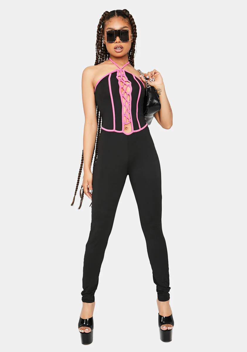 Got My Number Lace-Up Jumpsuit - Image 3