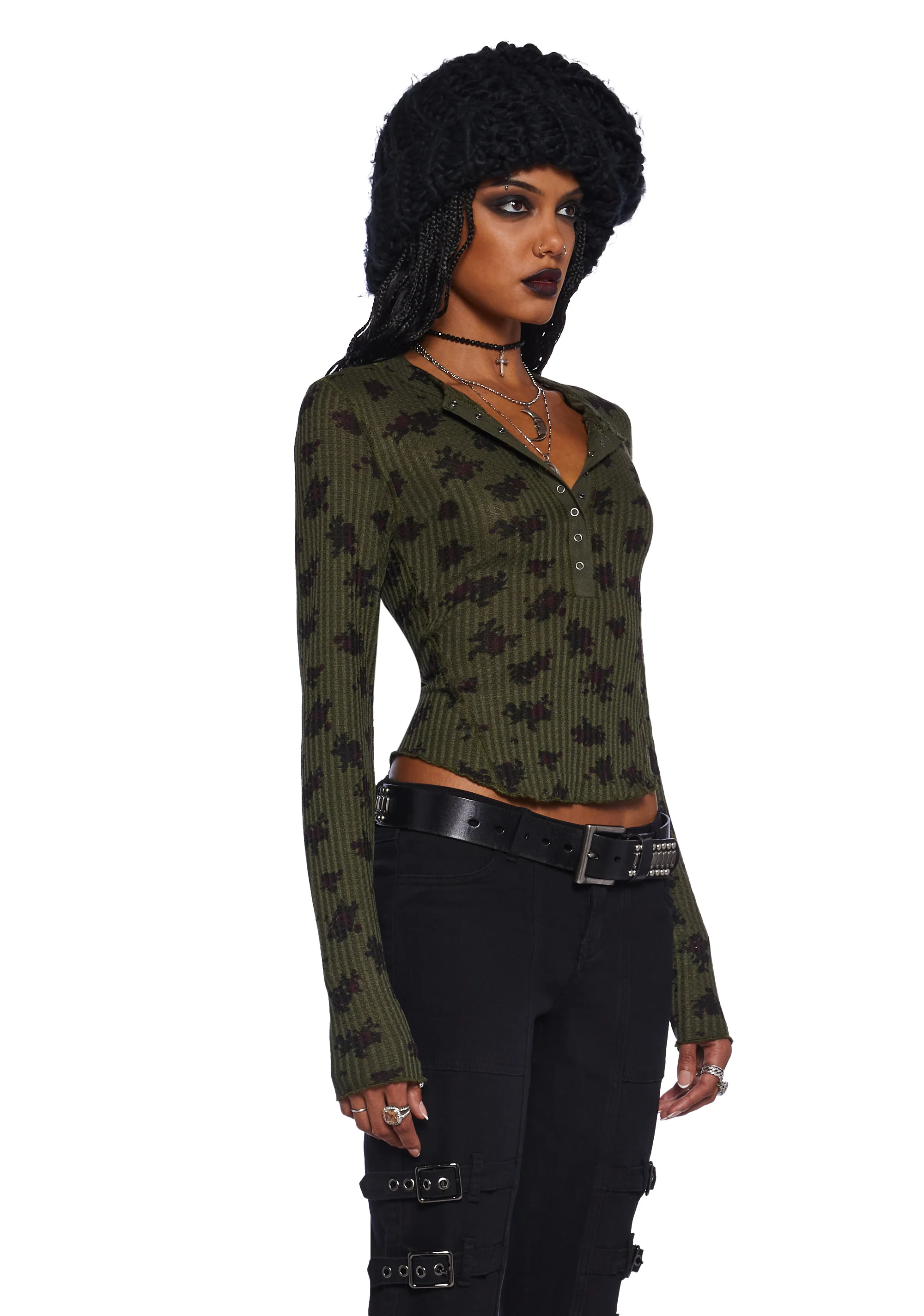 Goth In Geometry Floral Top - Image 3