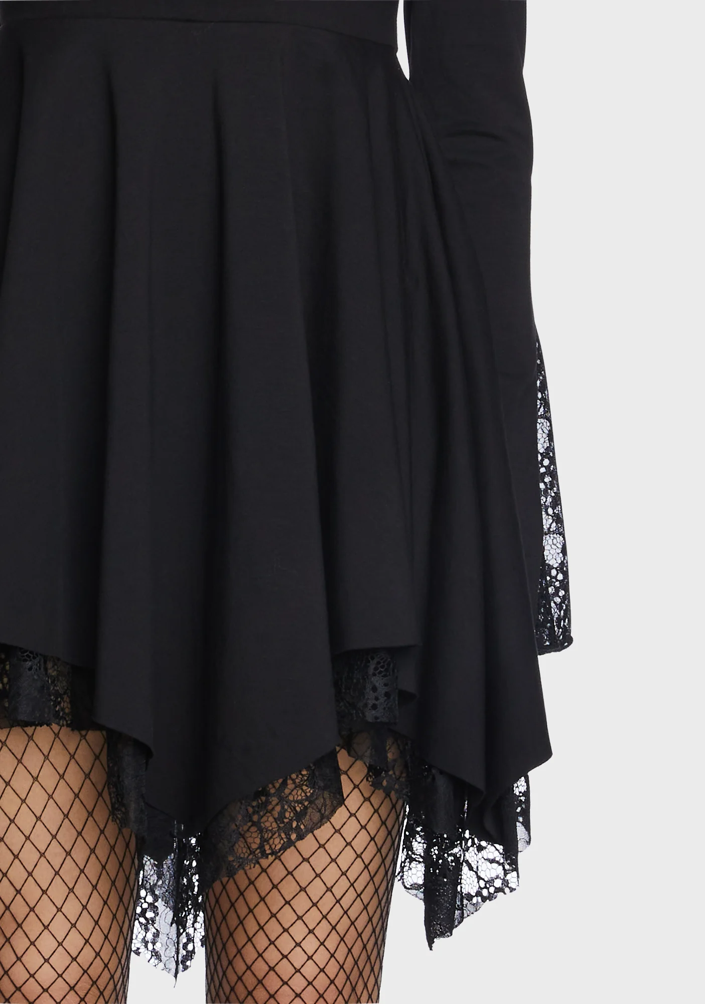 Gothic Asymmetric Pointed Hem Dress - Image 2