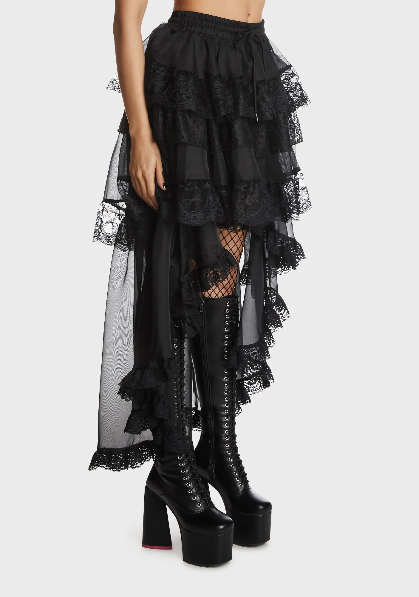 Gothic Chiffon High Low Petticoat - Image 3