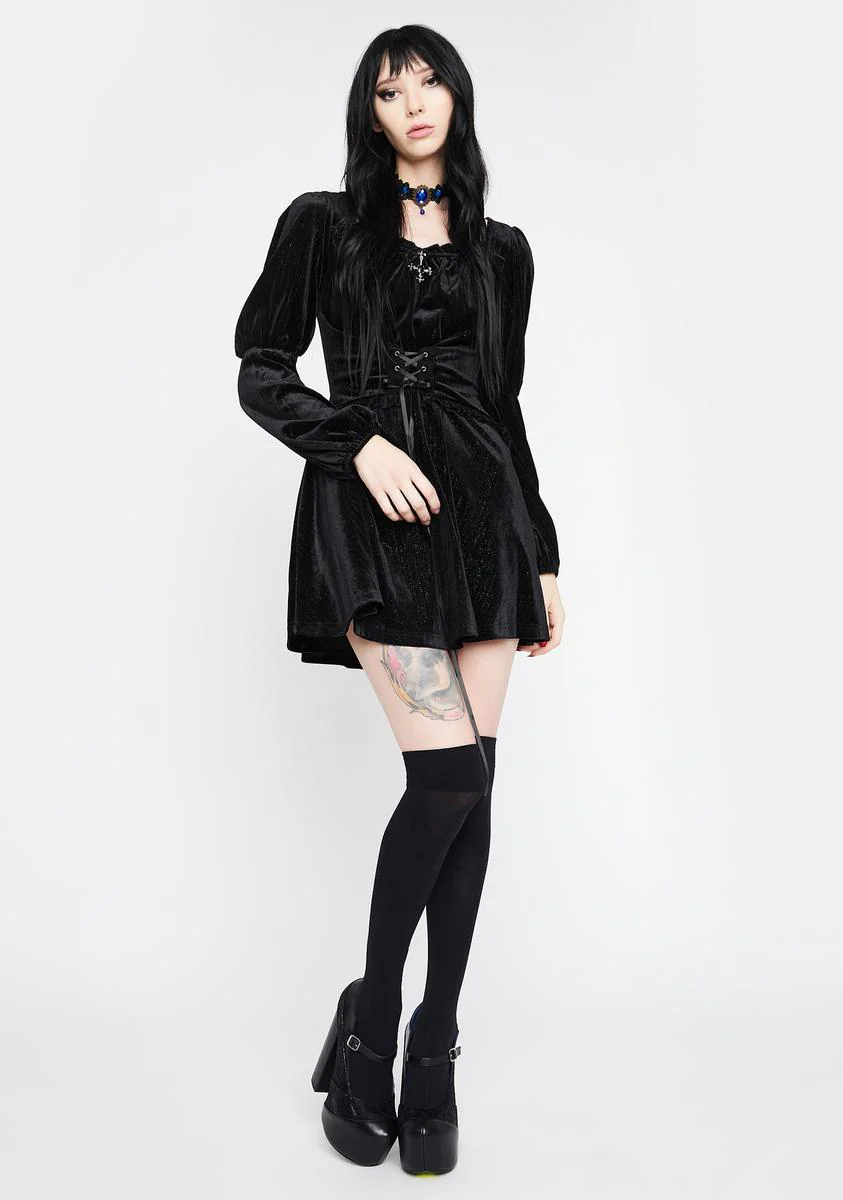 Gothic Dreamlike Velvet Dress - Image 3