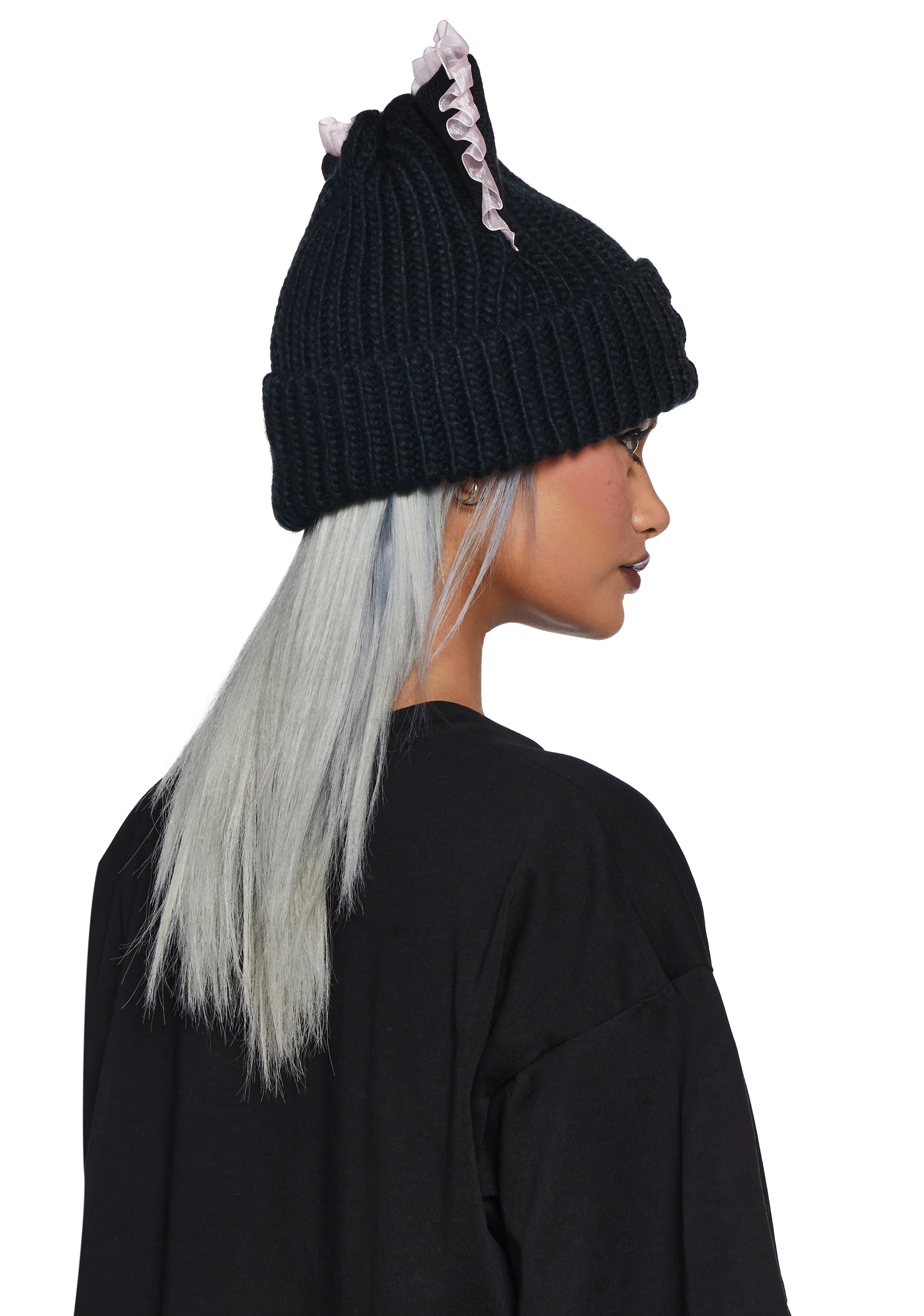 Gothic Kitty Knit Beanie - Image 3