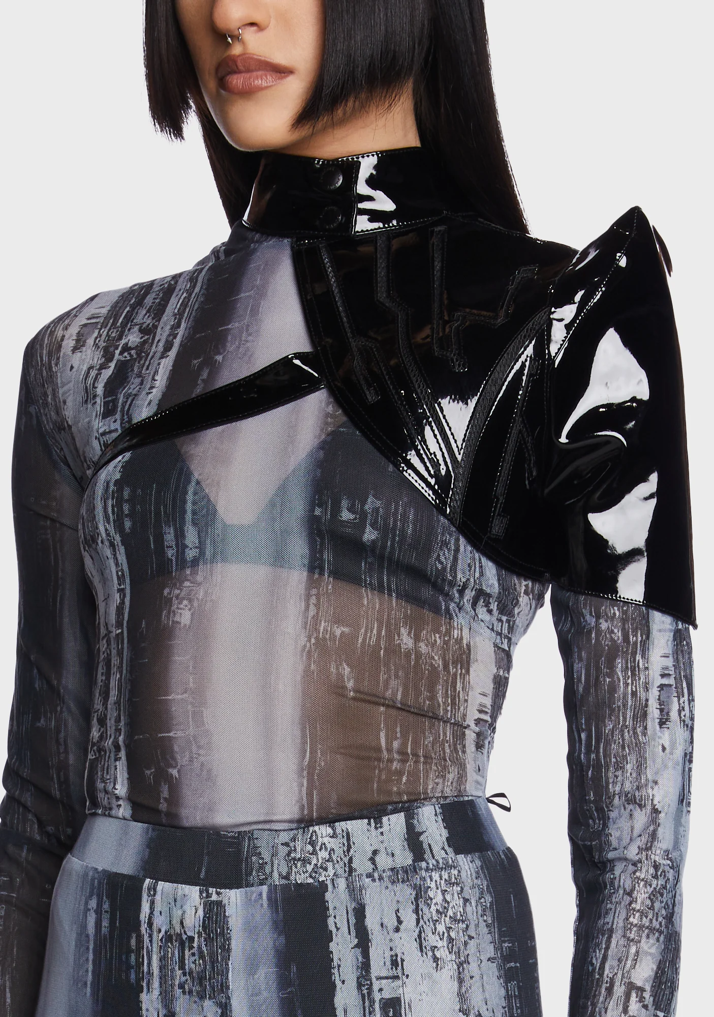 Gothic One-Arm Long Sleeve Short Coat - Image 2