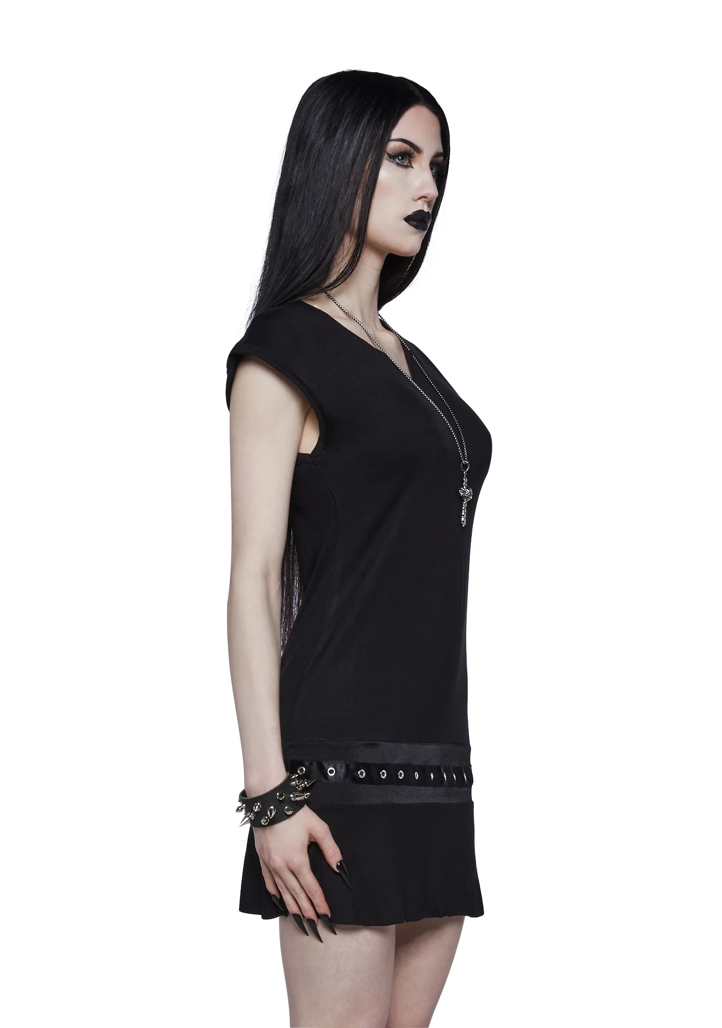 Gothic Rock Studded Mini Dress - Image 3