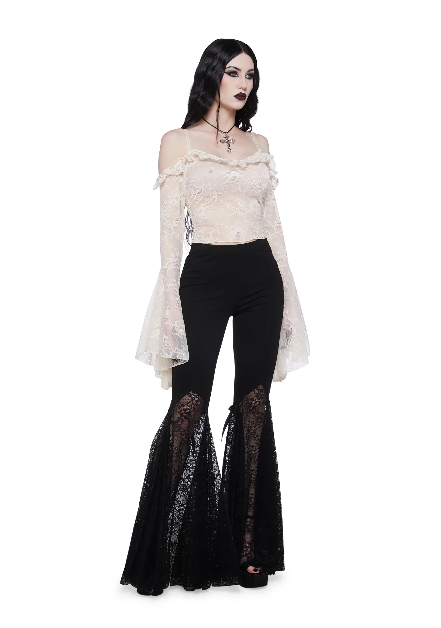Gothic With Grace Mesh Top - Off White - Image 2