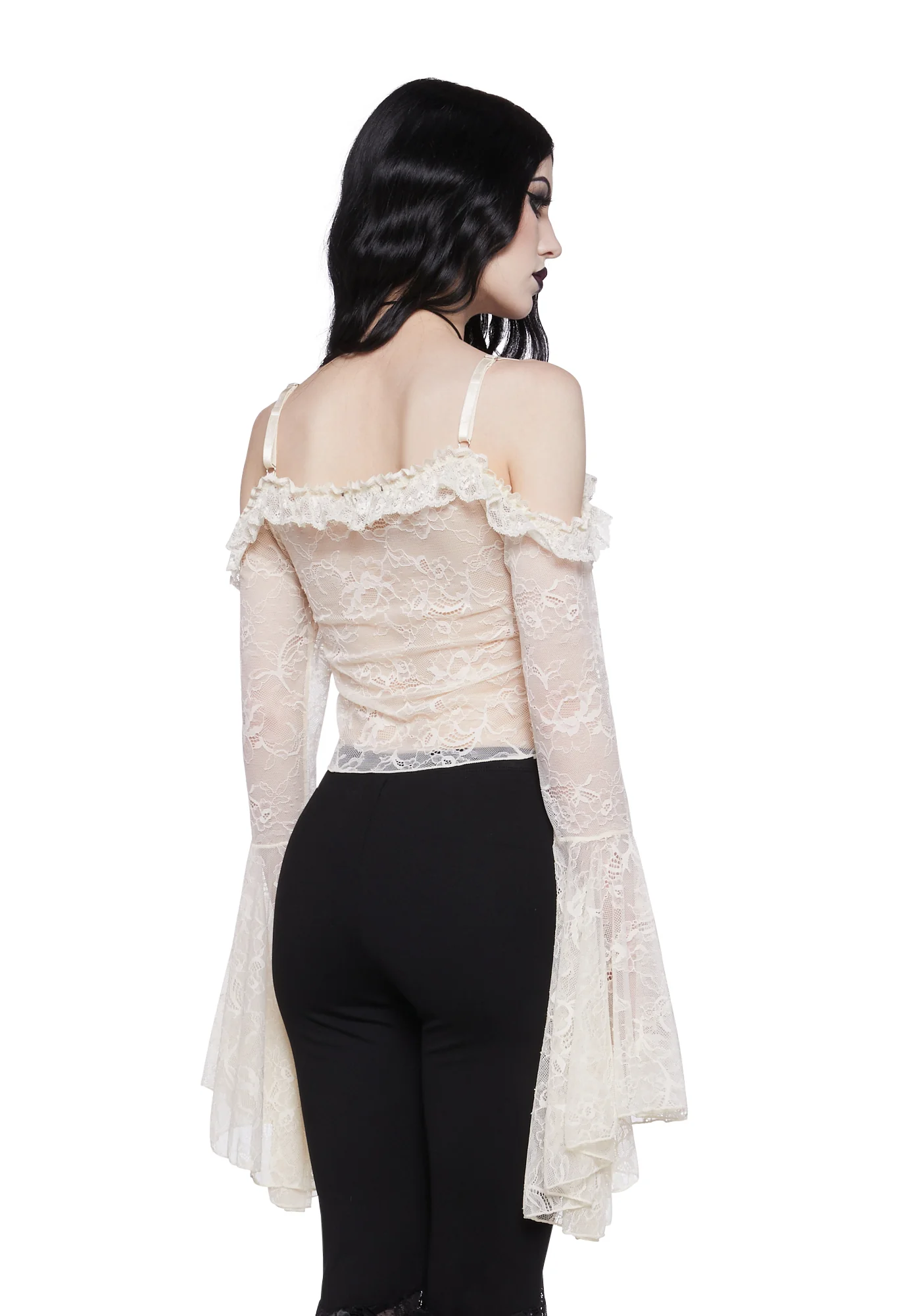 Gothic With Grace Mesh Top - Off White - Image 4