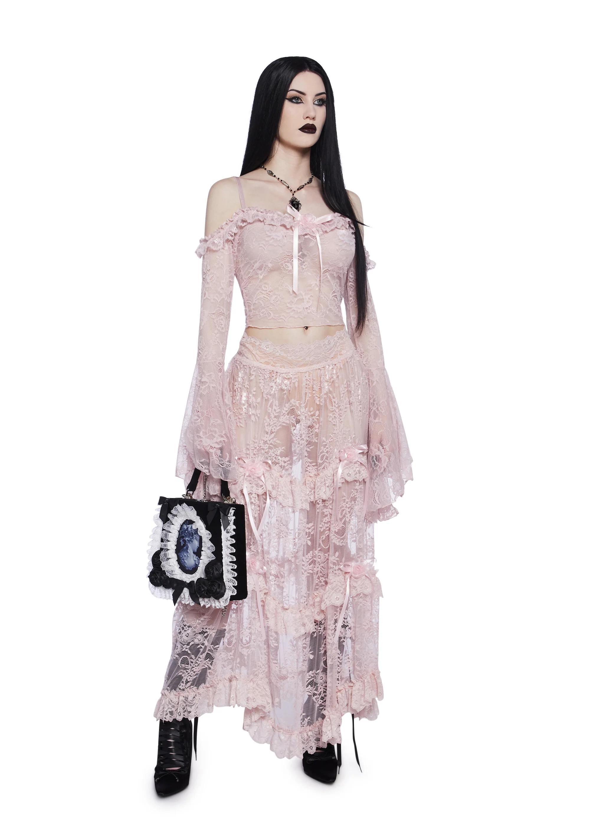 Gothic With Grace Mesh Top - Pink - Image 2