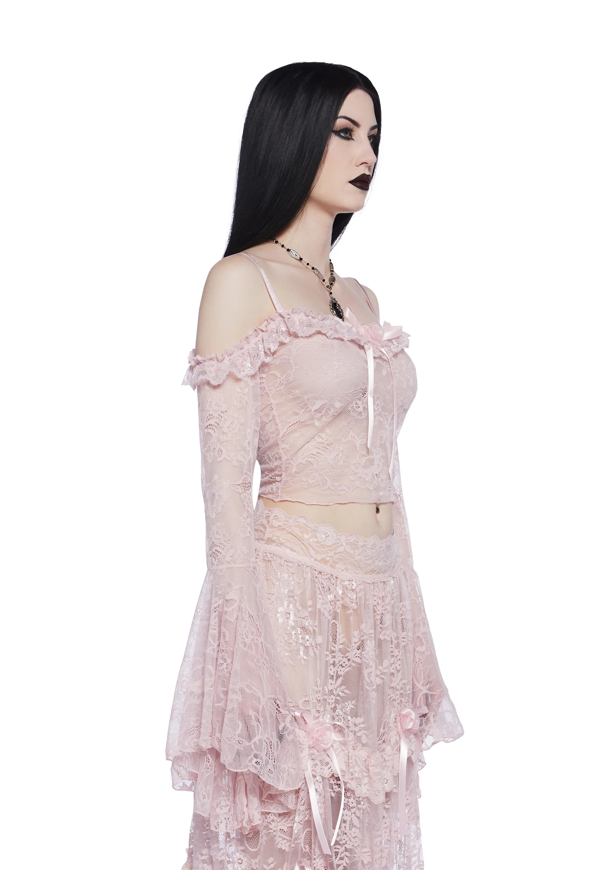 Gothic With Grace Mesh Top - Pink - Image 3