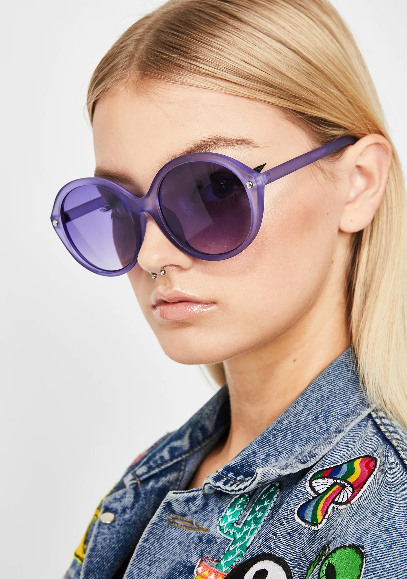 Grape Mz. Magoo Circle Sunglasses - Image 2