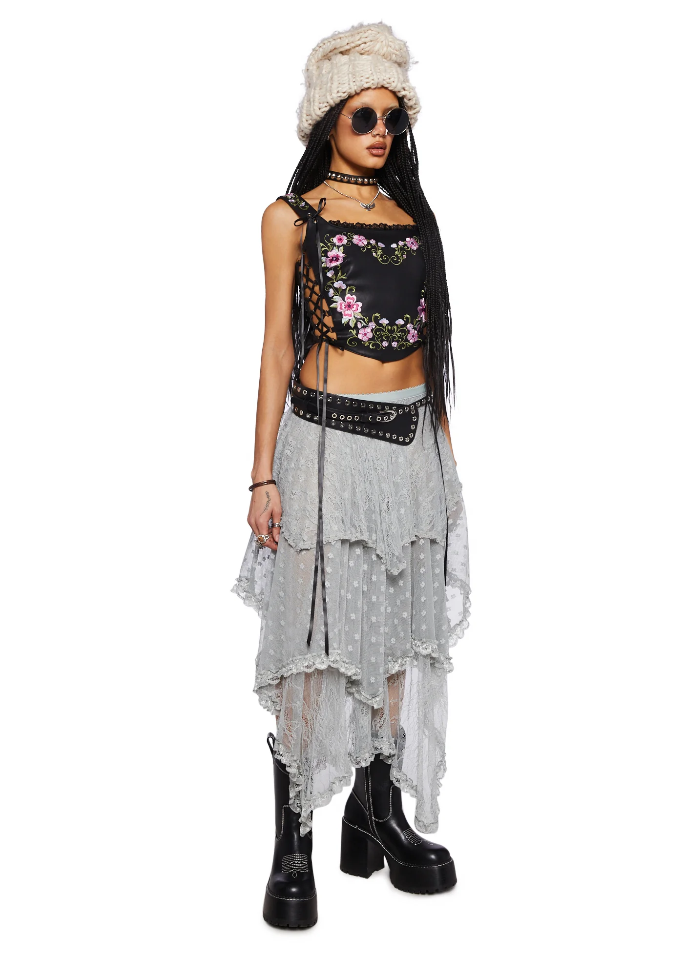 Ethereal Woodlands Maxi Skirt - Gray - Image 2