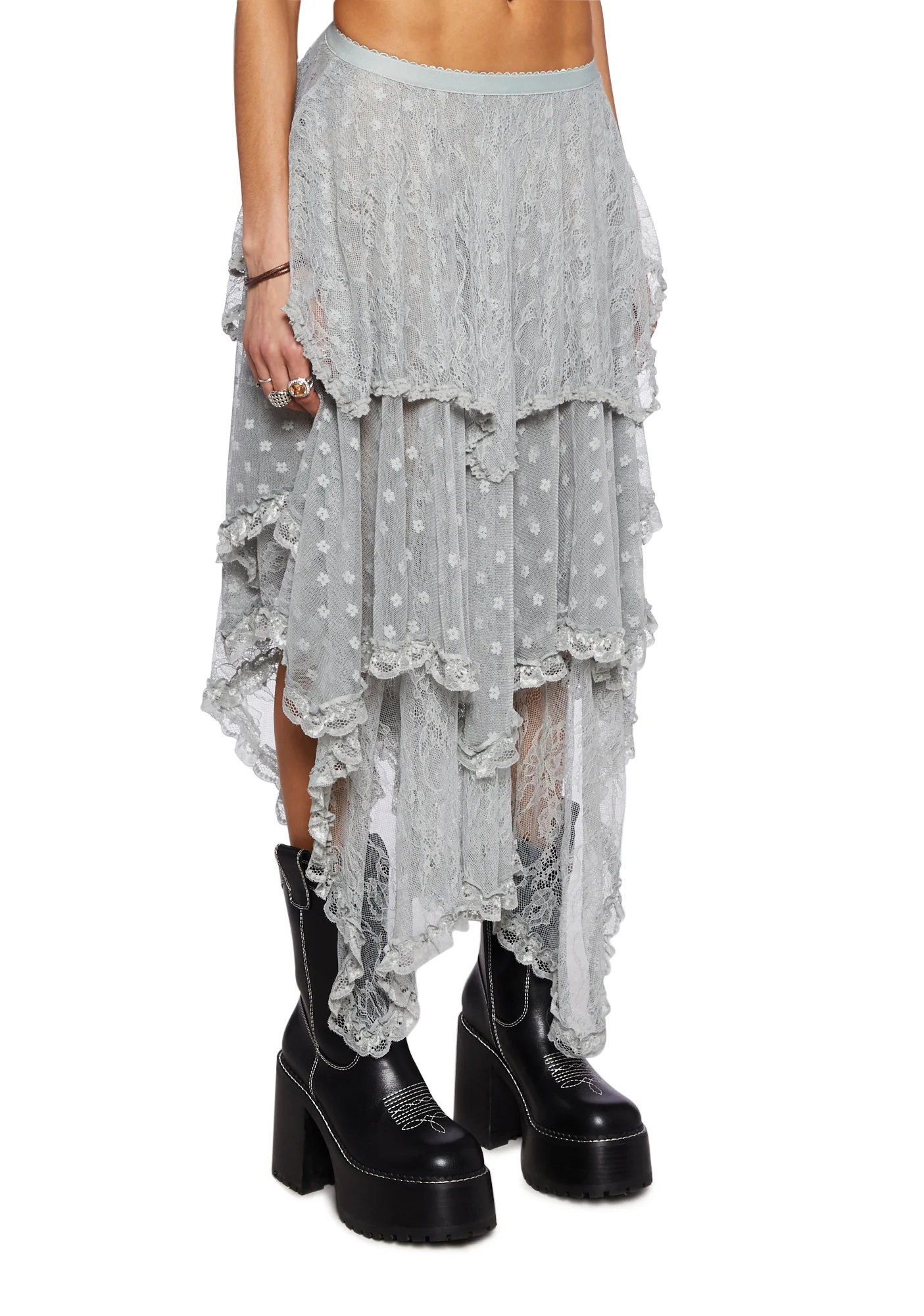 Ethereal Woodlands Maxi Skirt - Gray - Image 3
