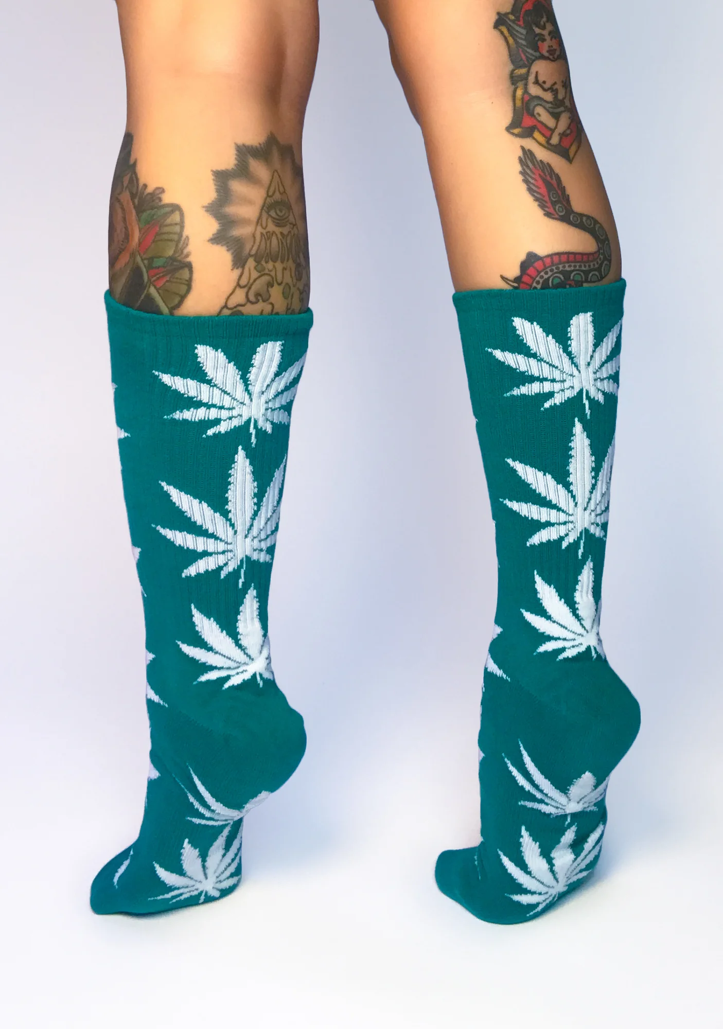 Green Plantlife Crew Socks - Image 3