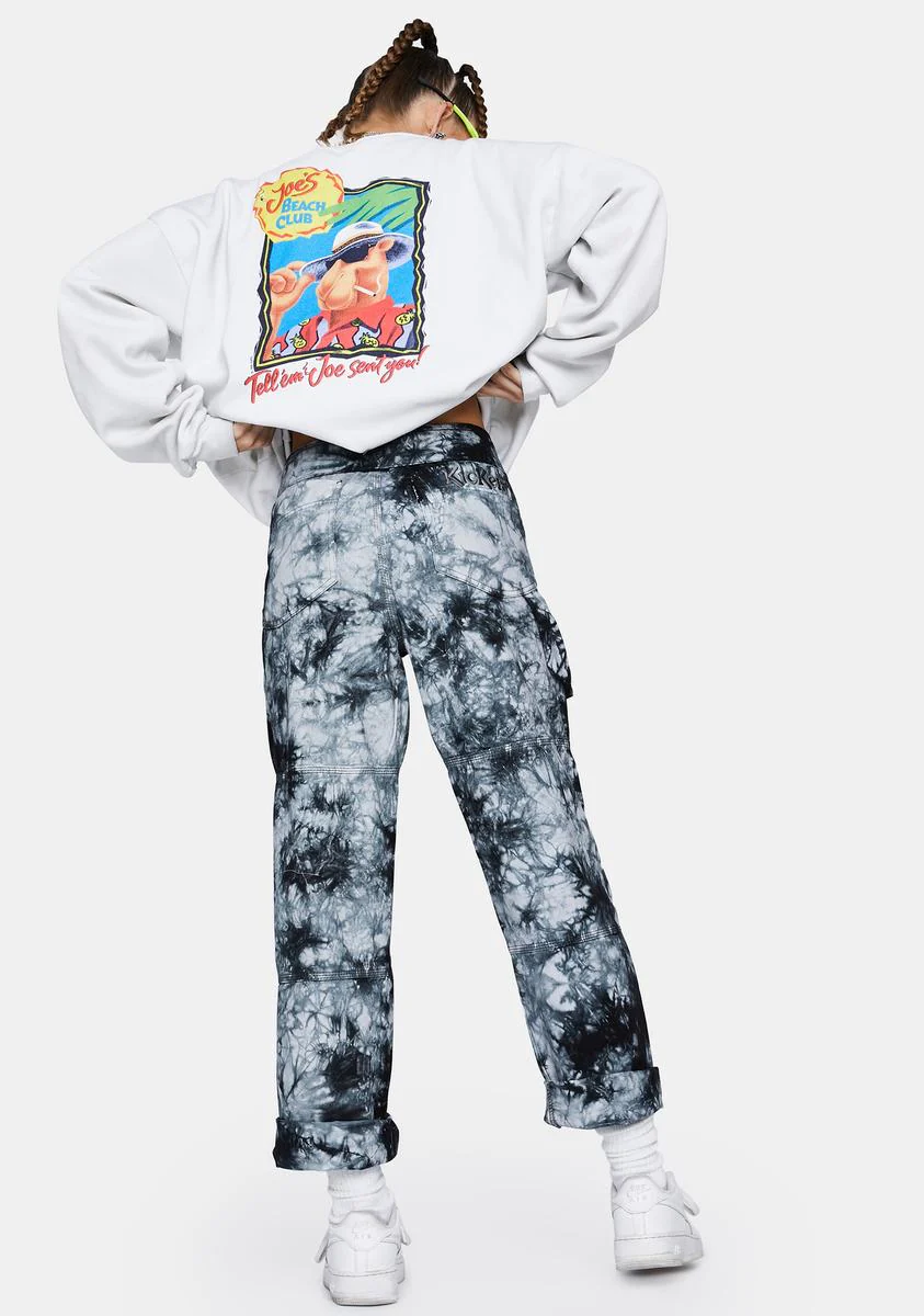 Grey Acid Wash Combat Pants - Image 4