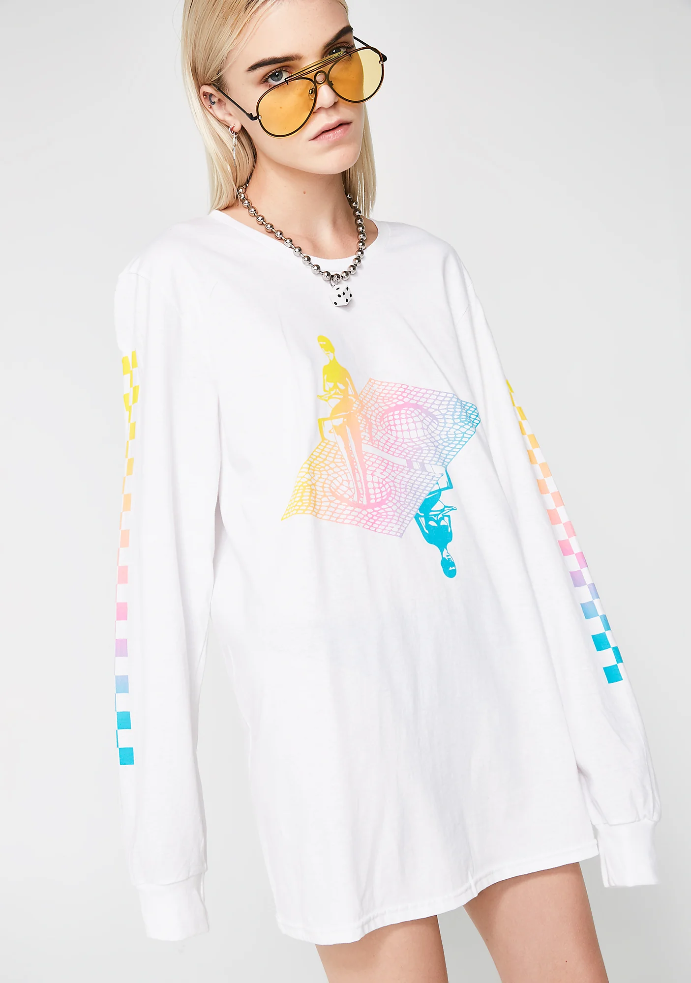 Grid Life Long Sleeve Tee - Image 2