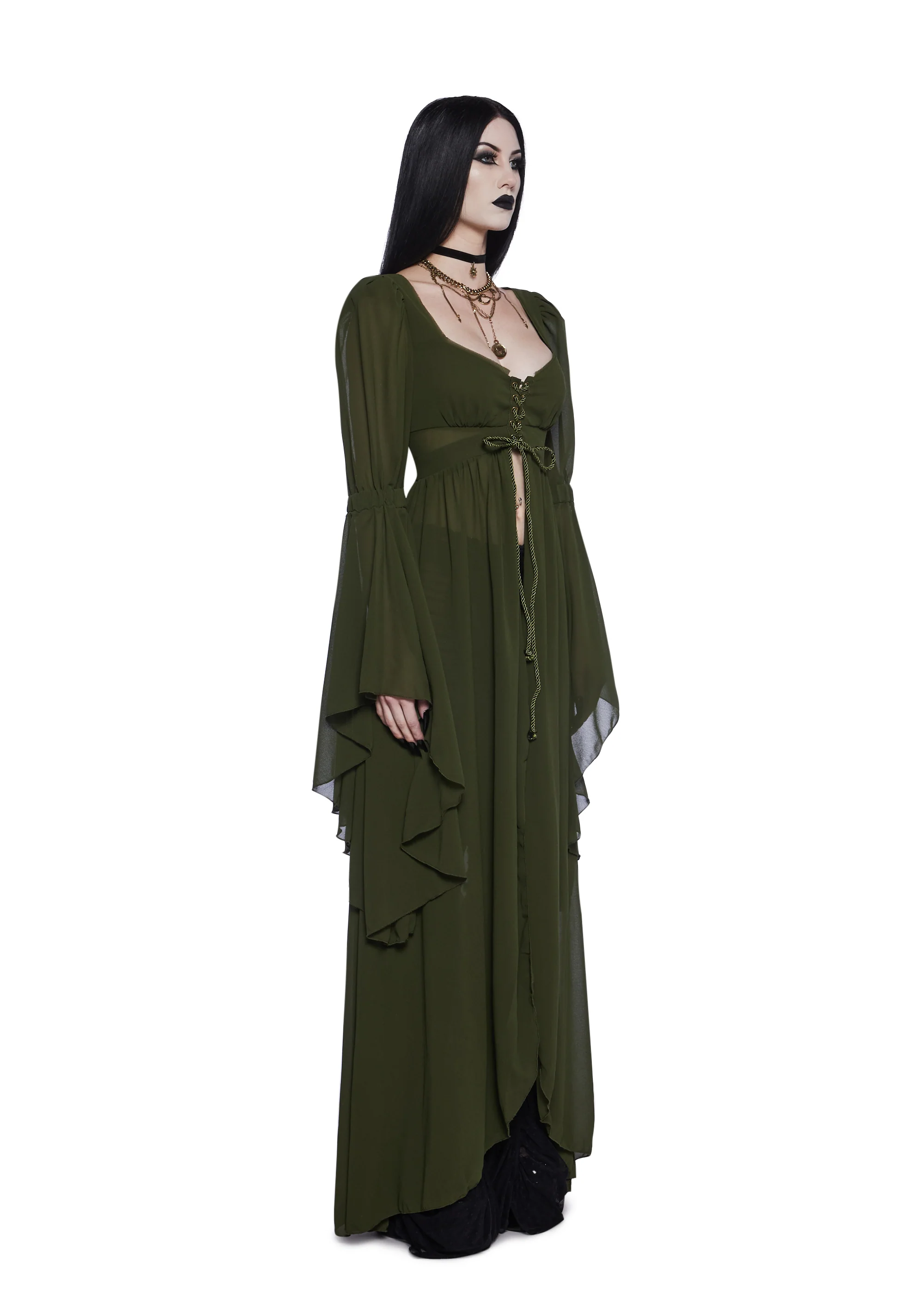 Hail To The Guardians Long Sleeve Top - Dark Green - Image 3