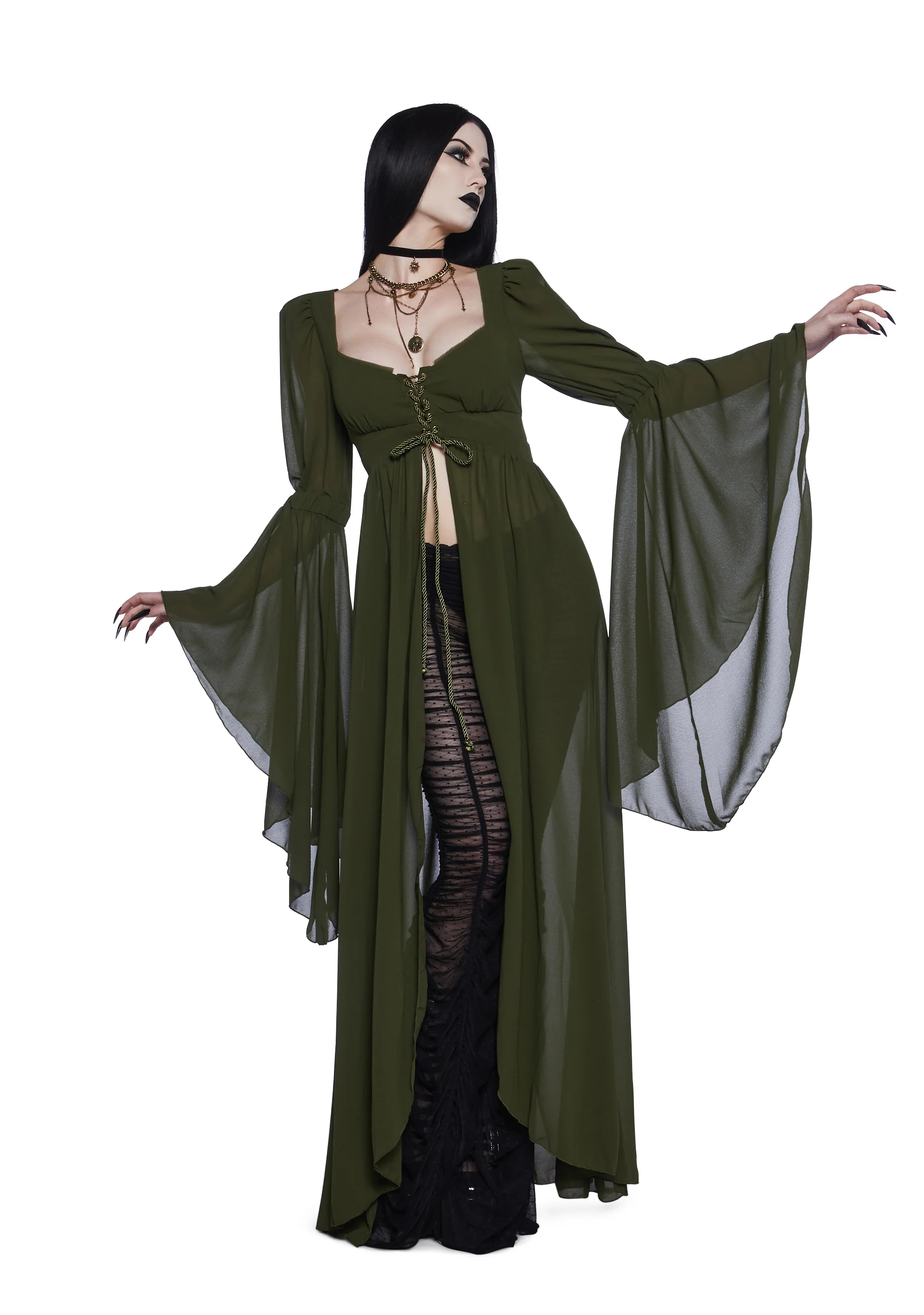 Hail To The Guardians Long Sleeve Top - Dark Green - Image 7
