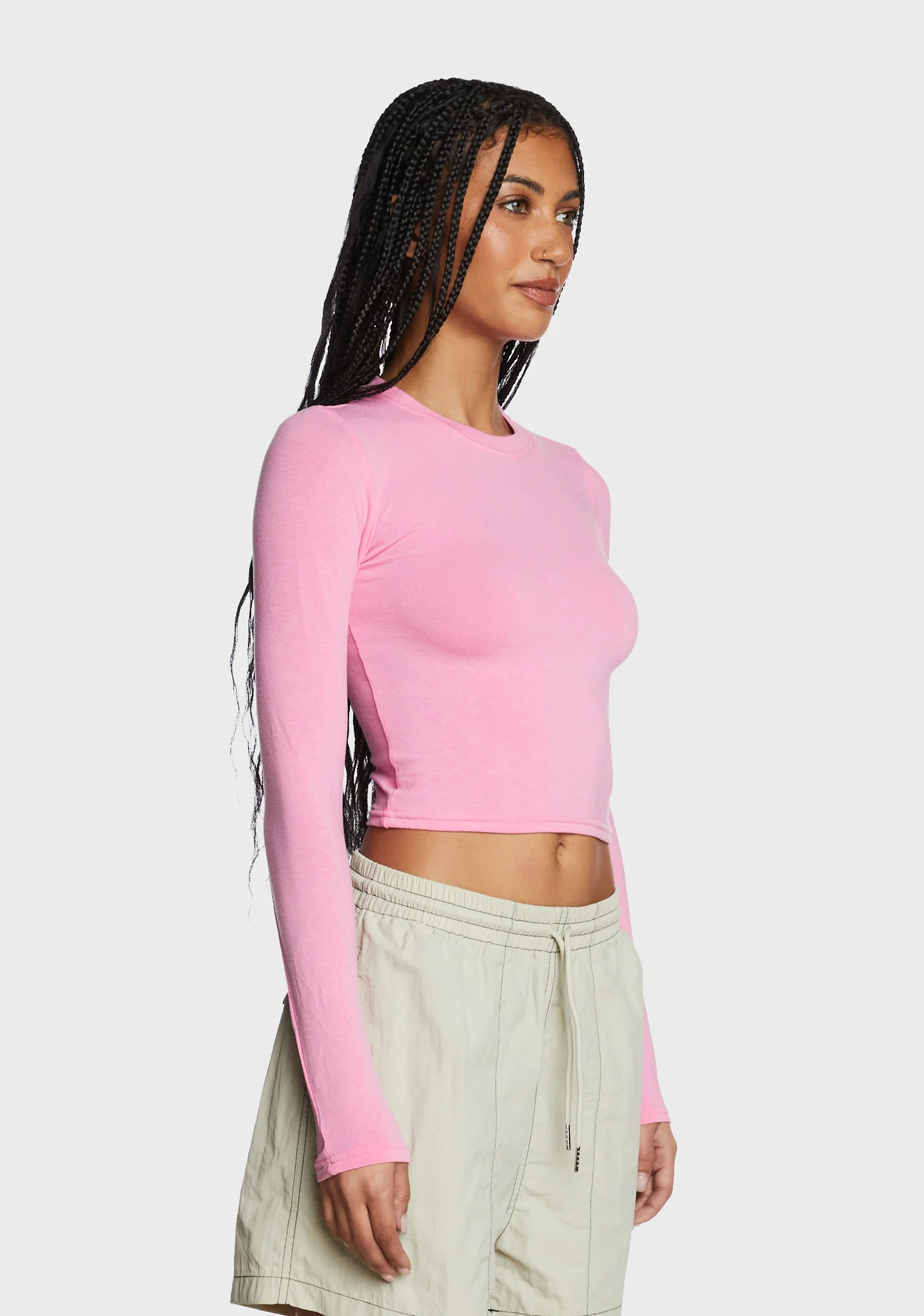 Hair Flip Long Sleeve Top - Pink - Image 4