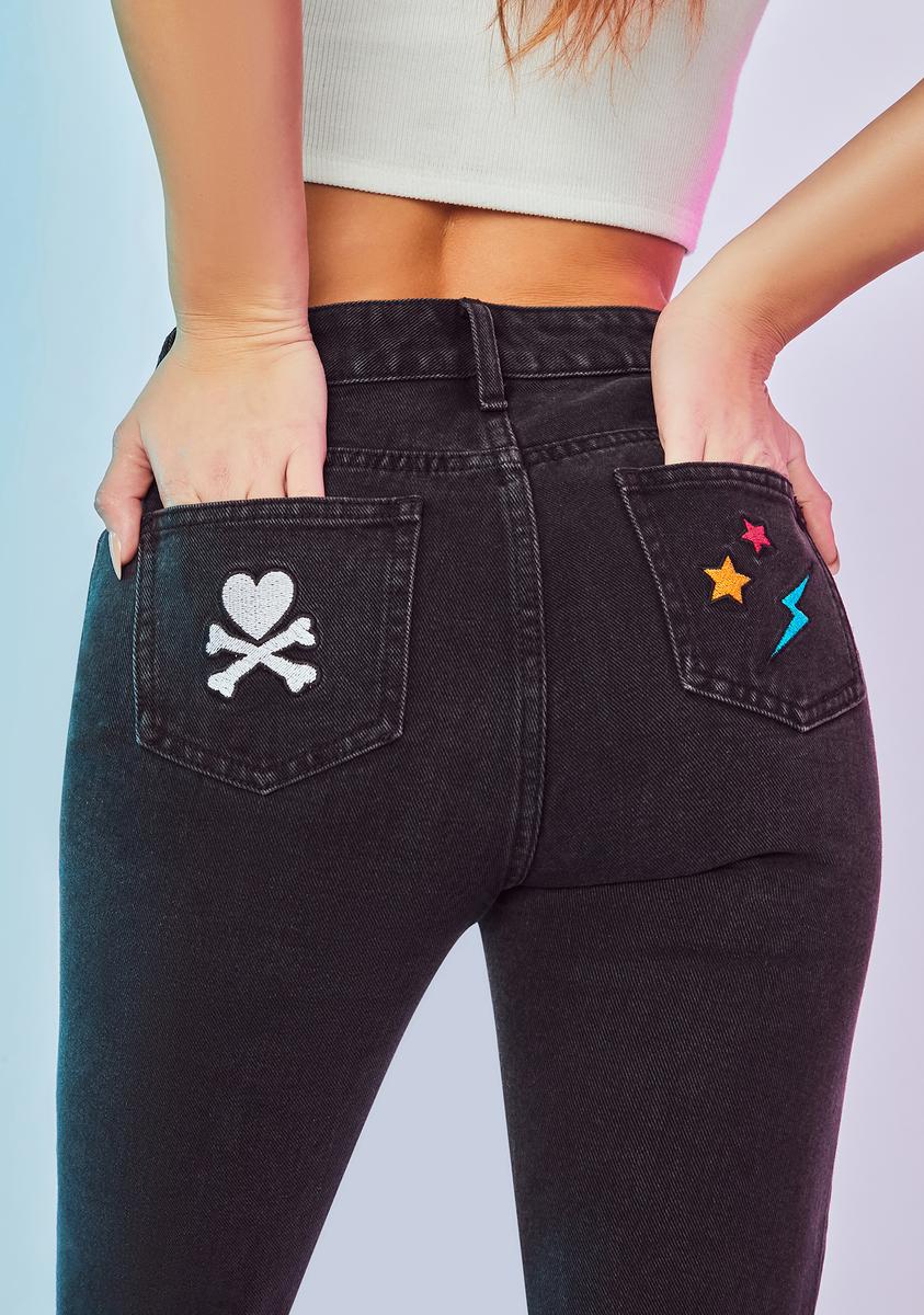 Halfway To Heaven Patched Mom Jeans - Image 4