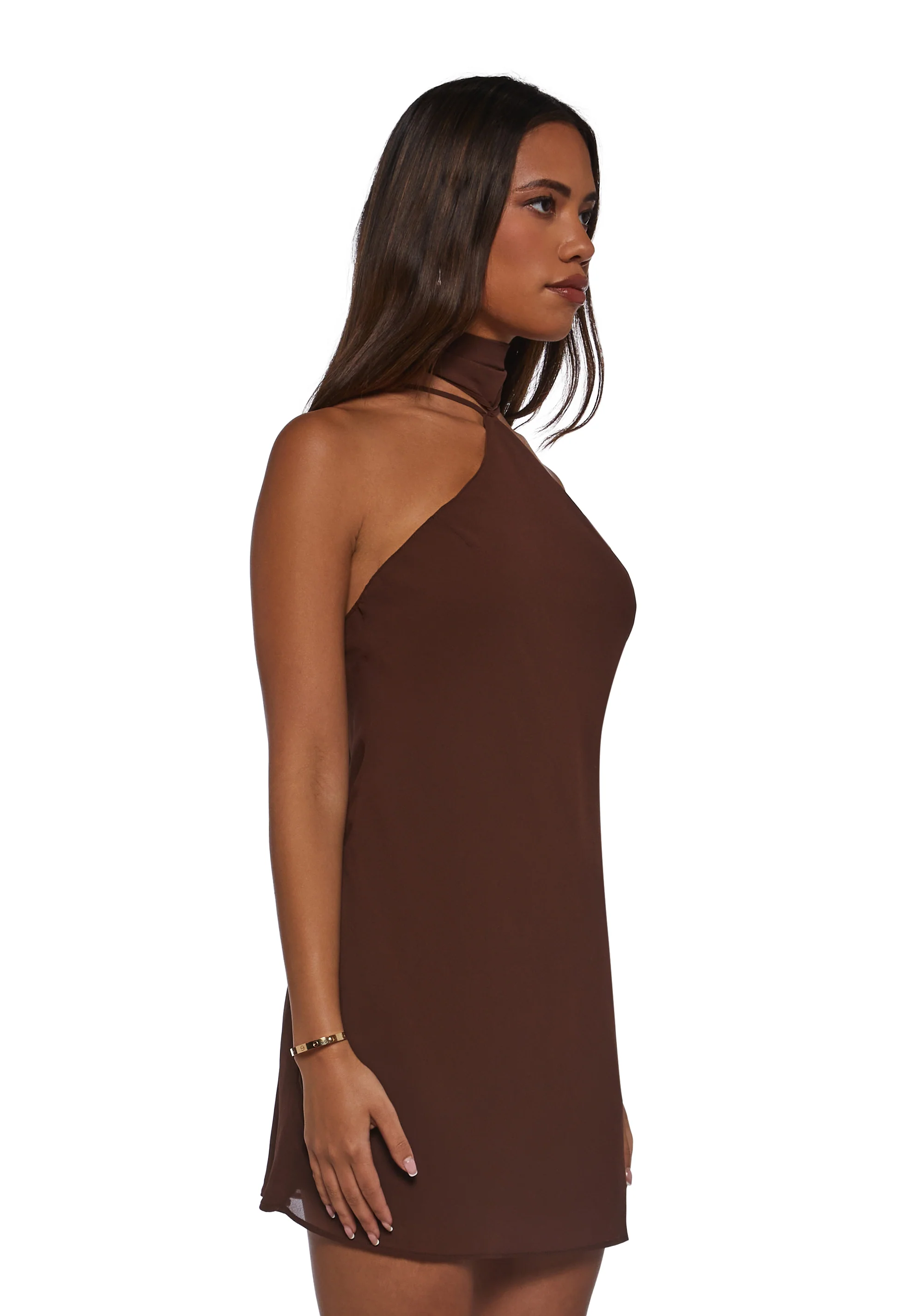 Latest Nightspot Halter Dress - Brown - Image 3