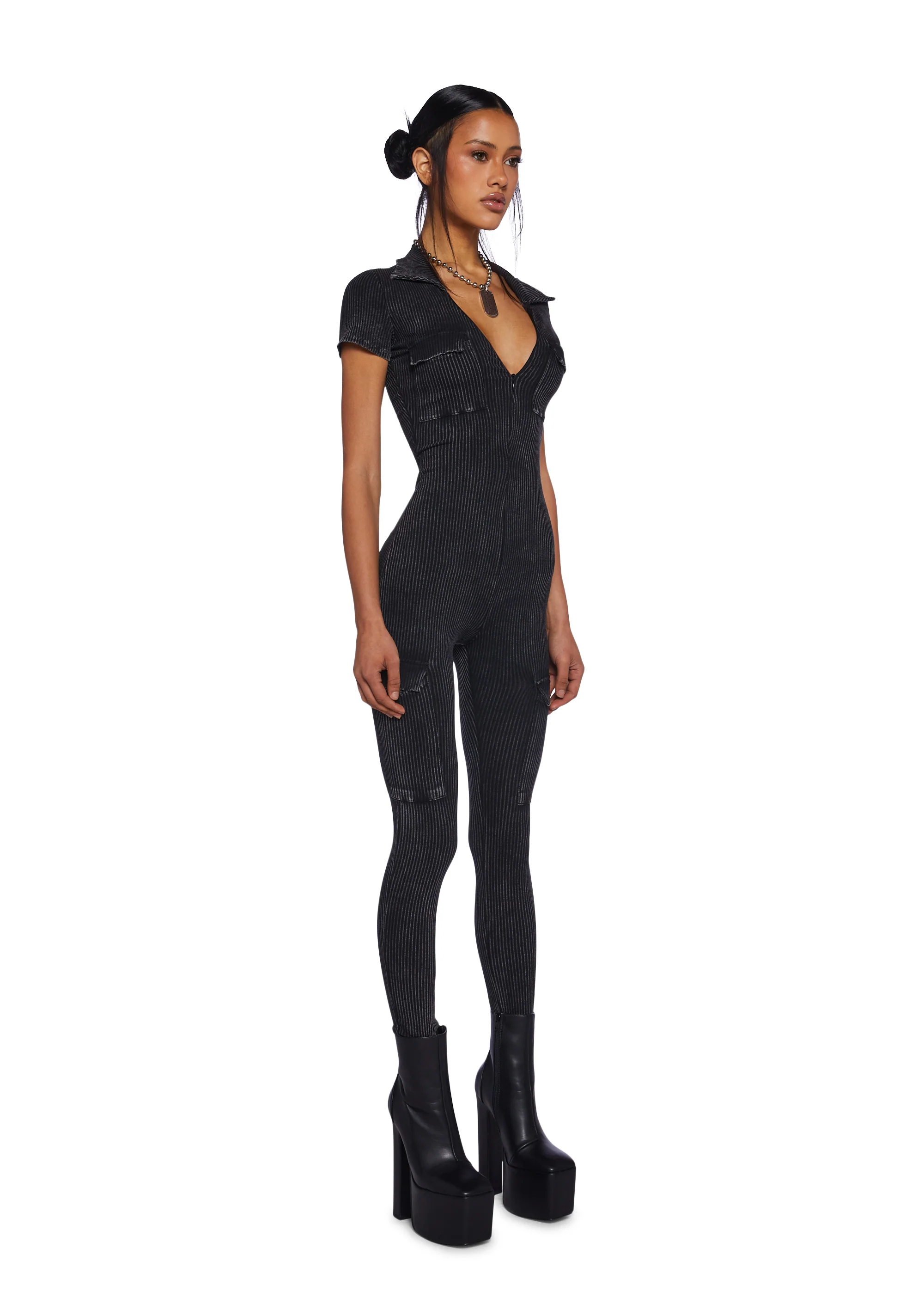 Hang Tough Cargo Jumpsuit - Gray - Image 2