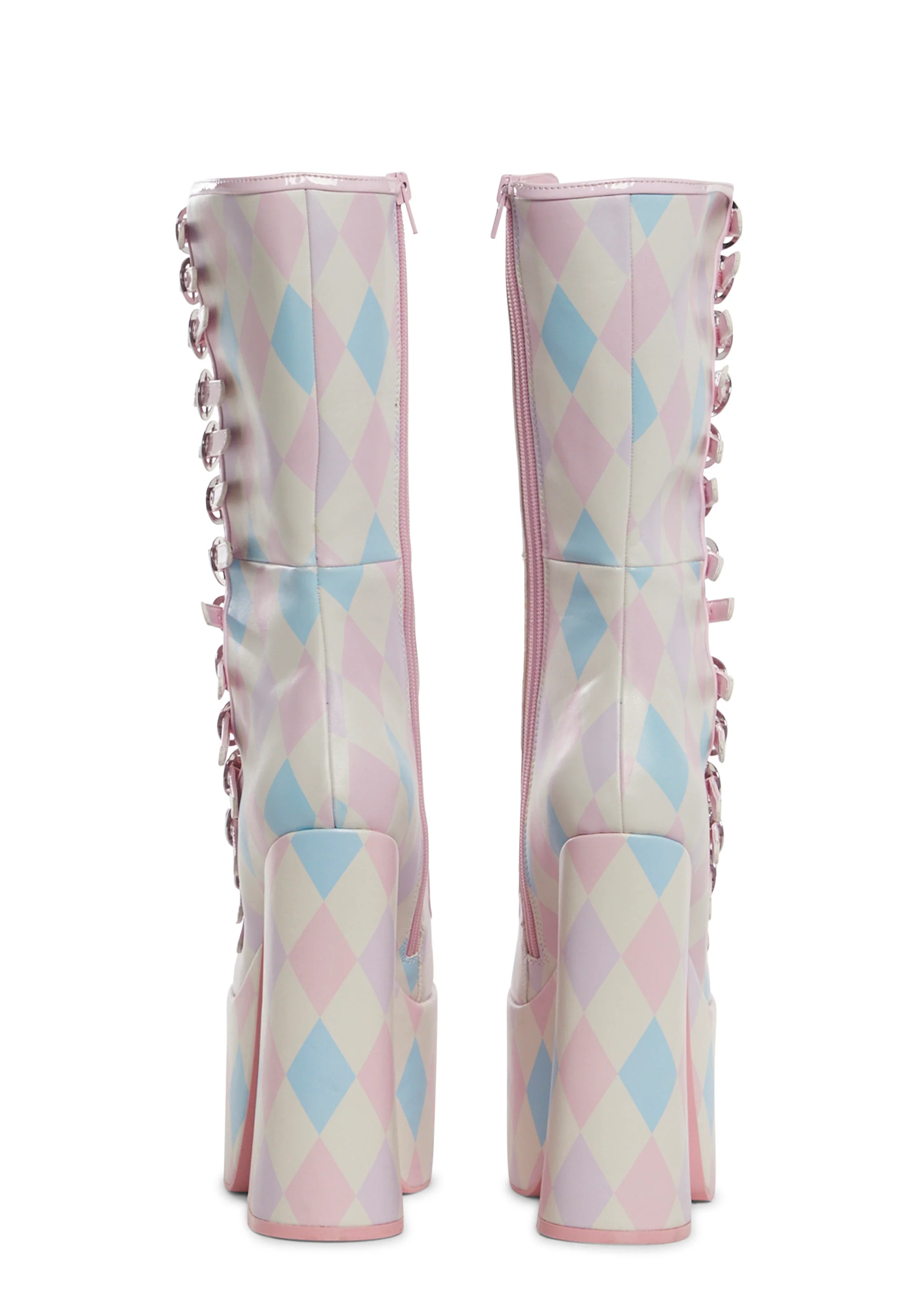Hardcore Dazzle Platform Boots - Harlequin Fantasy - Image 4