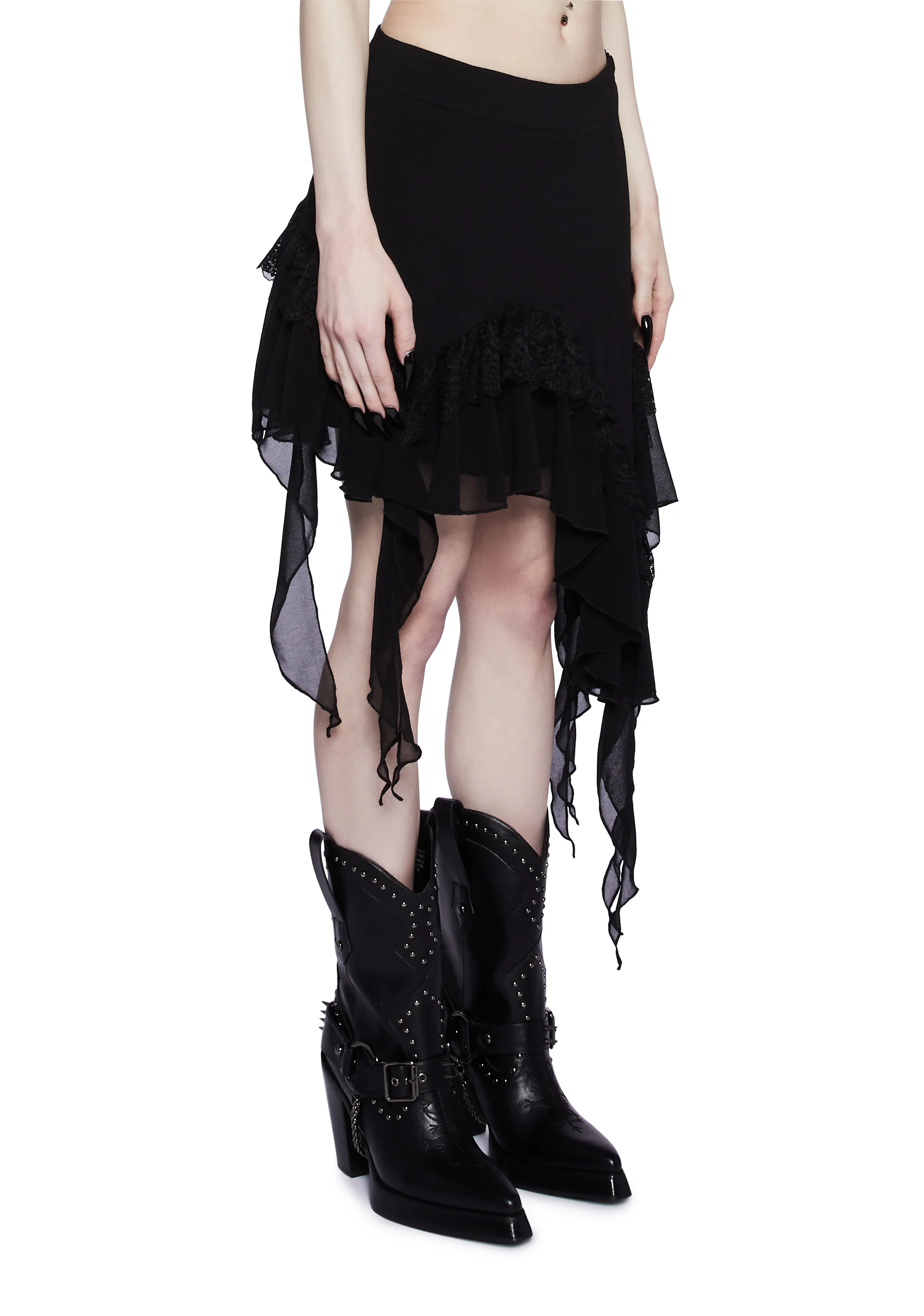 Hardest Of Hearts Midi Skirt - Black - Image 3