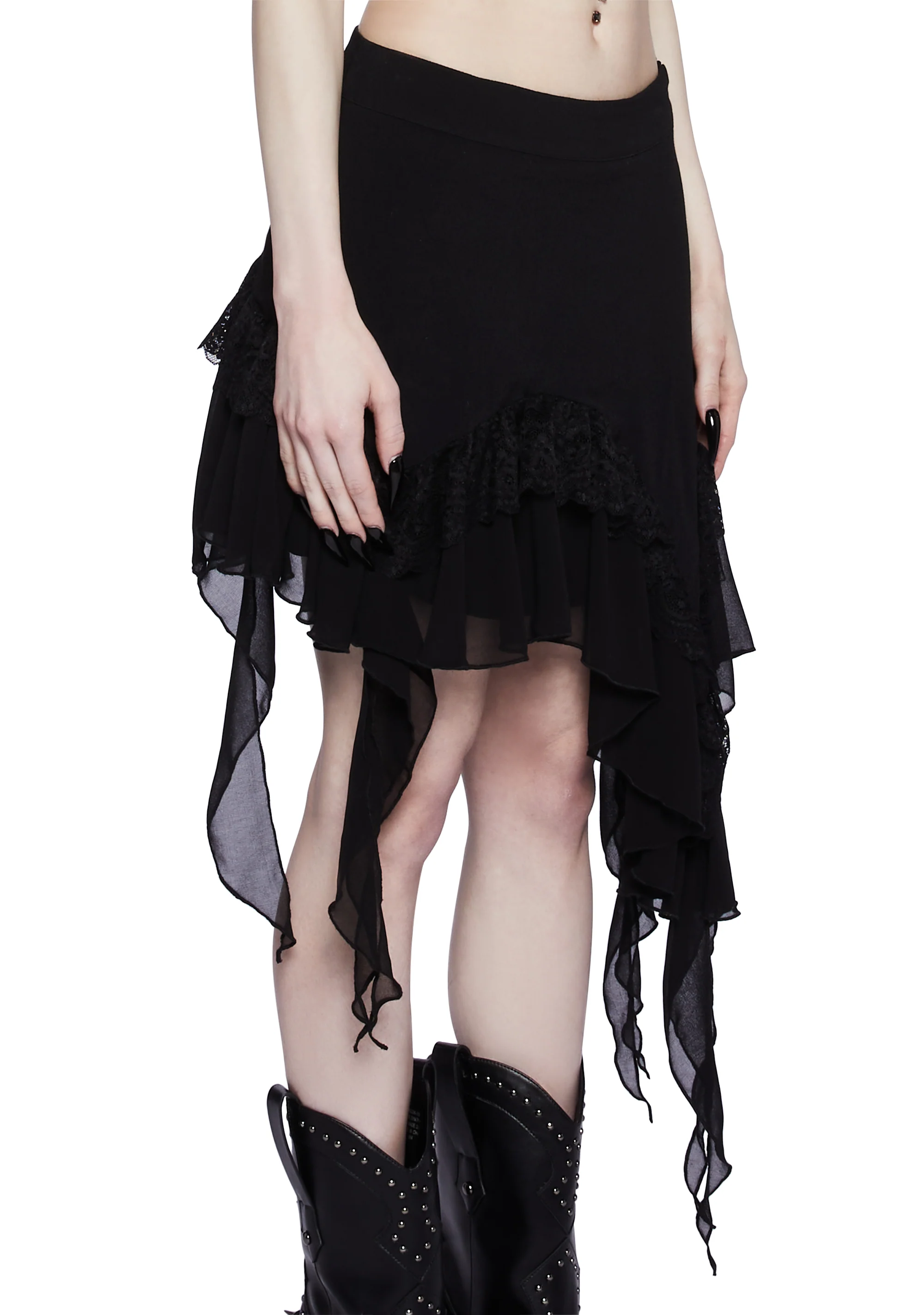 Hardest Of Hearts Midi Skirt - Black - Image 5