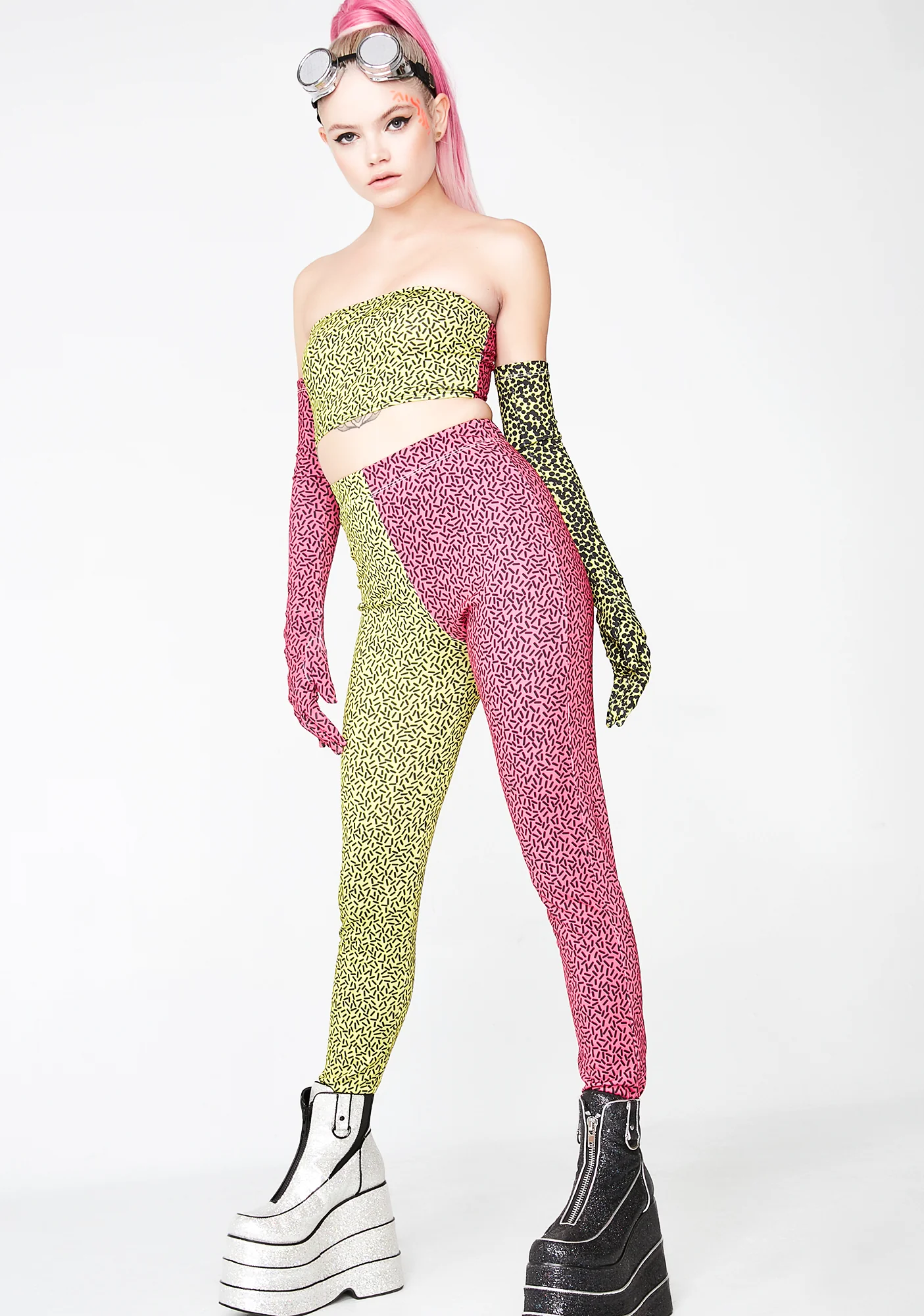 Harsh Lines Colorblock Unisexx Leggings - Image 2