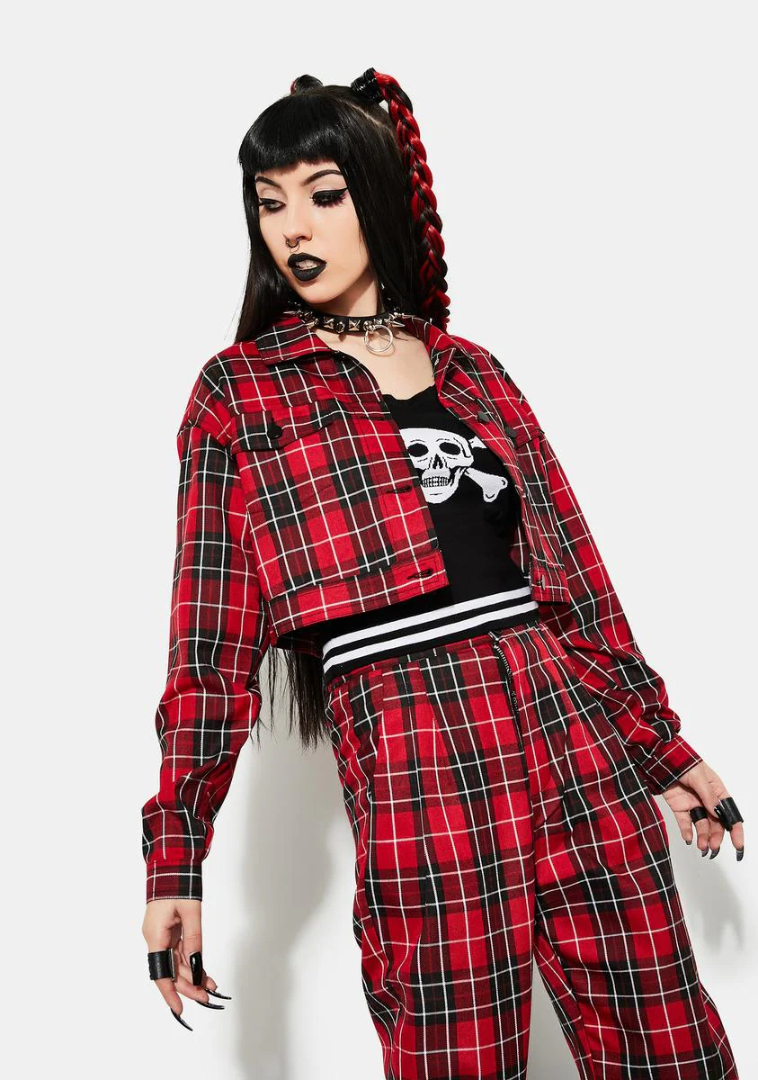 Hate To Love Plaid Trucker Jacket - Image 2