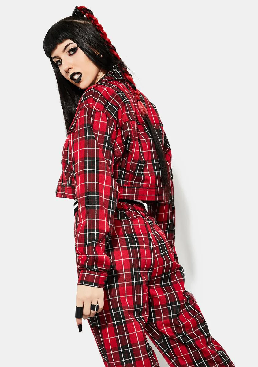 Hate To Love Plaid Trucker Jacket - Image 4