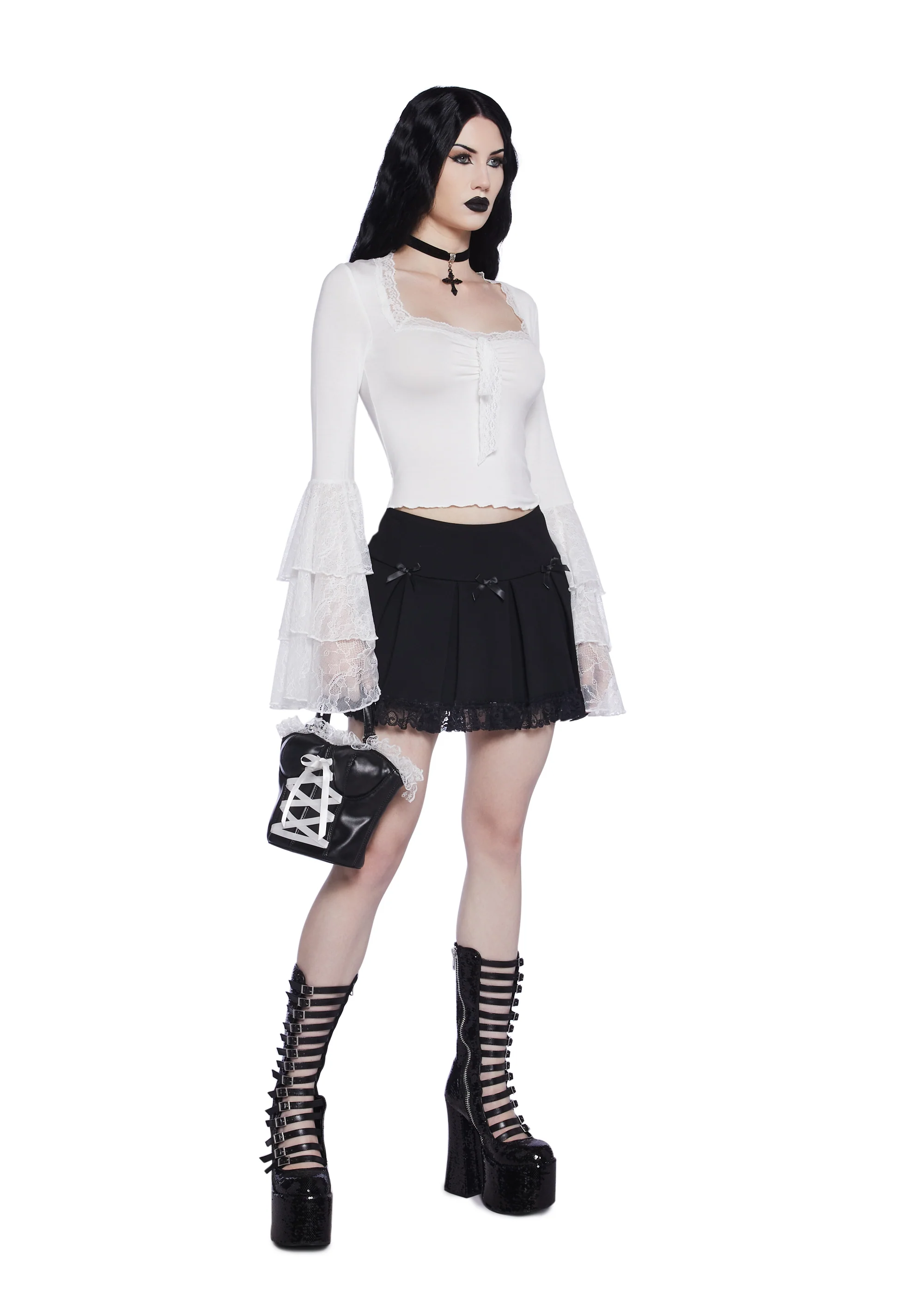 Haunted Grace Long Sleeve Top - White - Image 2