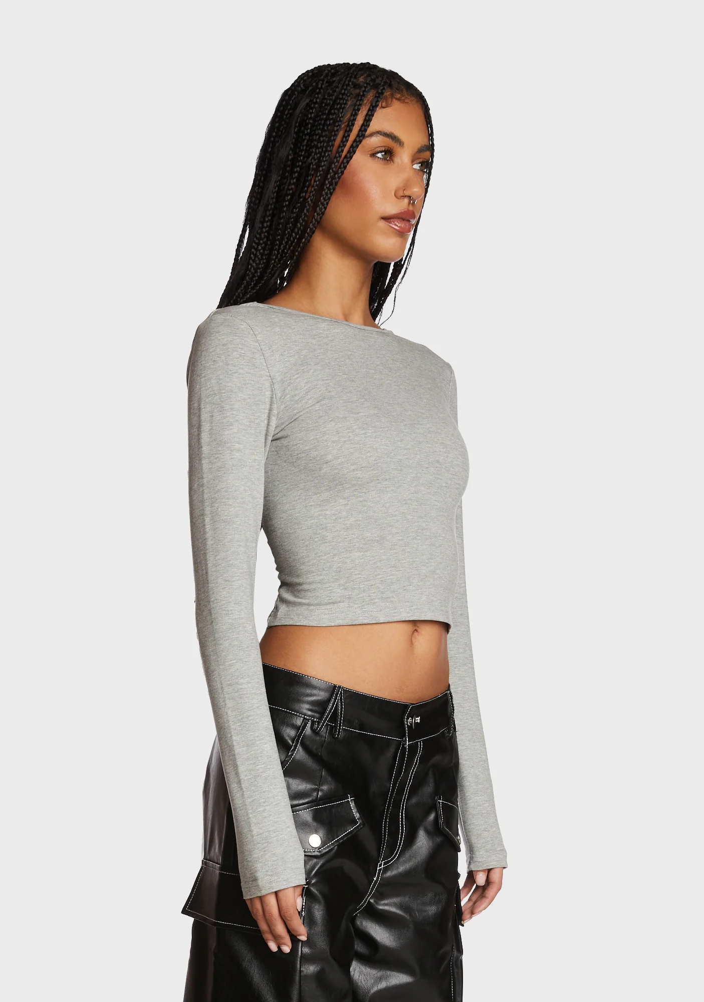 Haven Open Back Top - Grey - Image 4