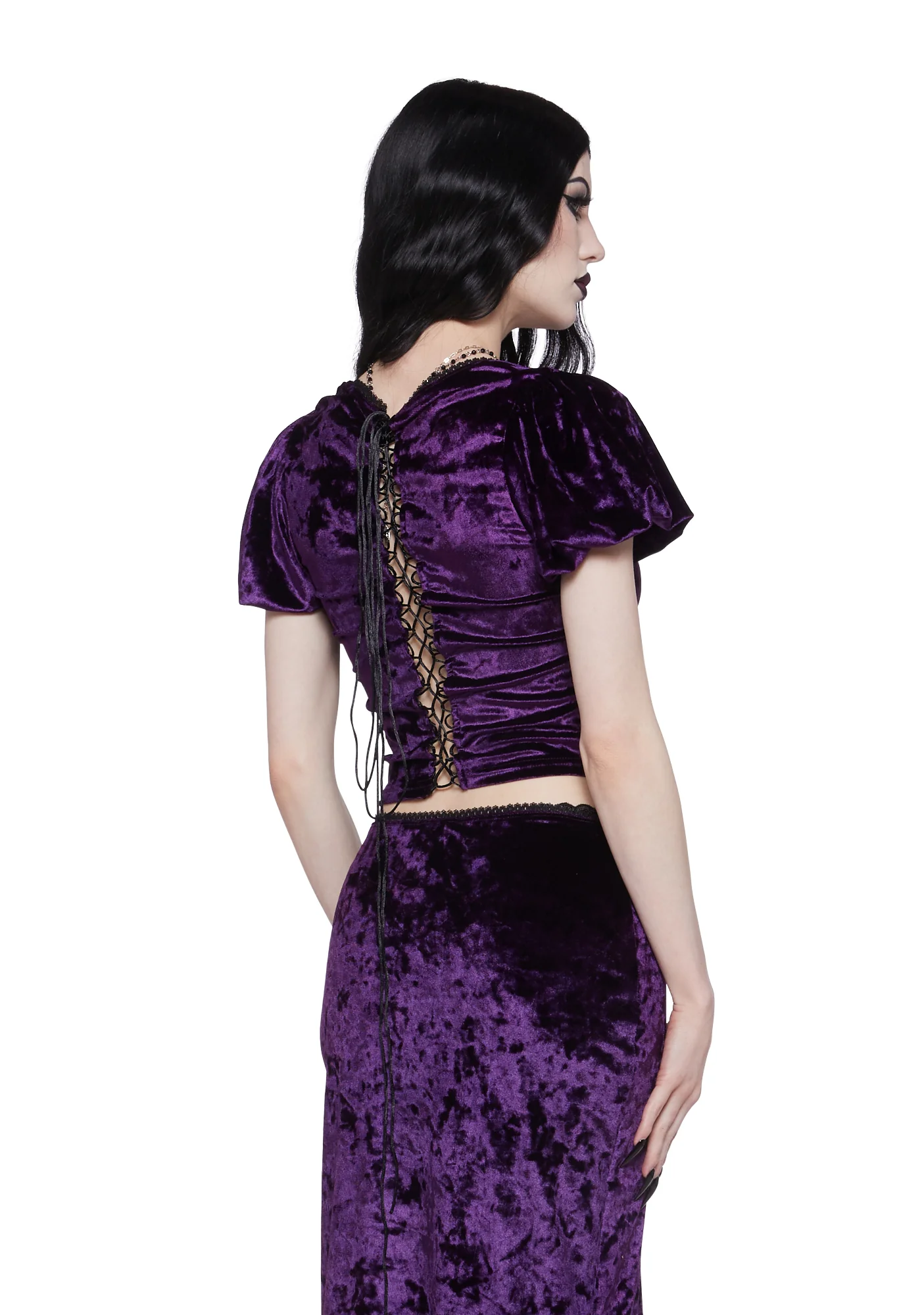 Time Stands Still Velvet Top - Purple - Image 4