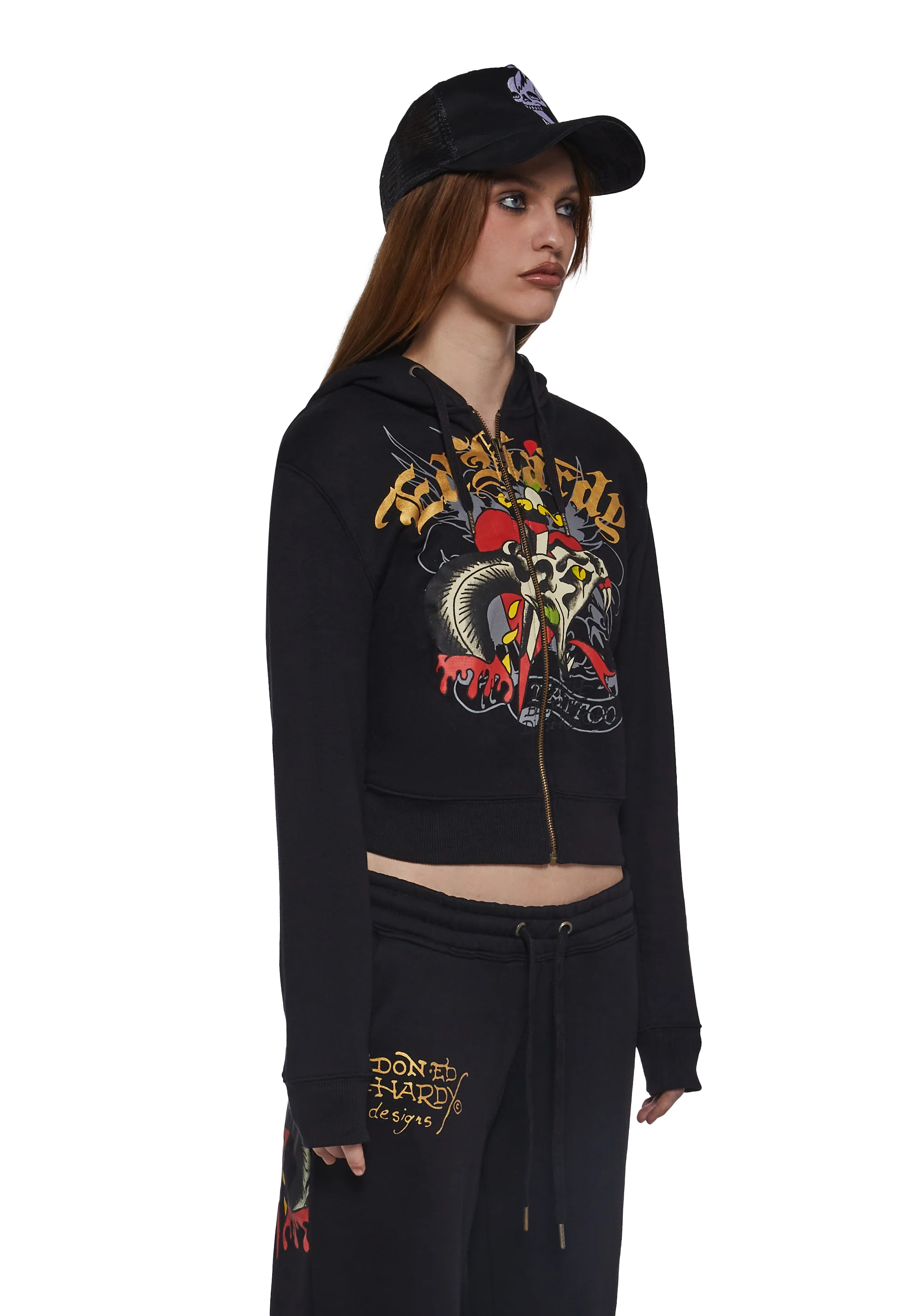 Heart Snake Zip Front Hoodie - Image 3