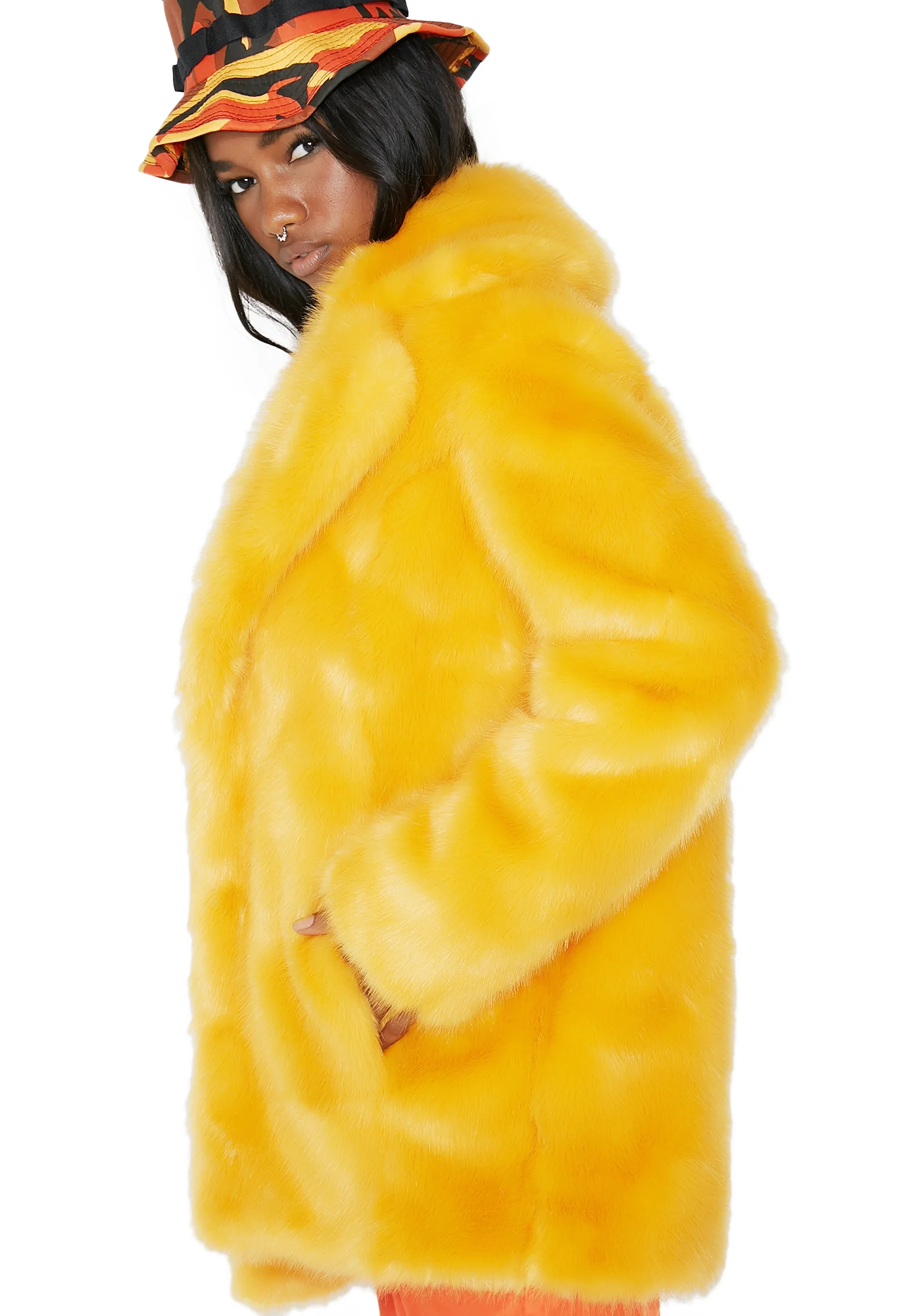 Heather Fuzzy Faux Fur Coat - Image 2