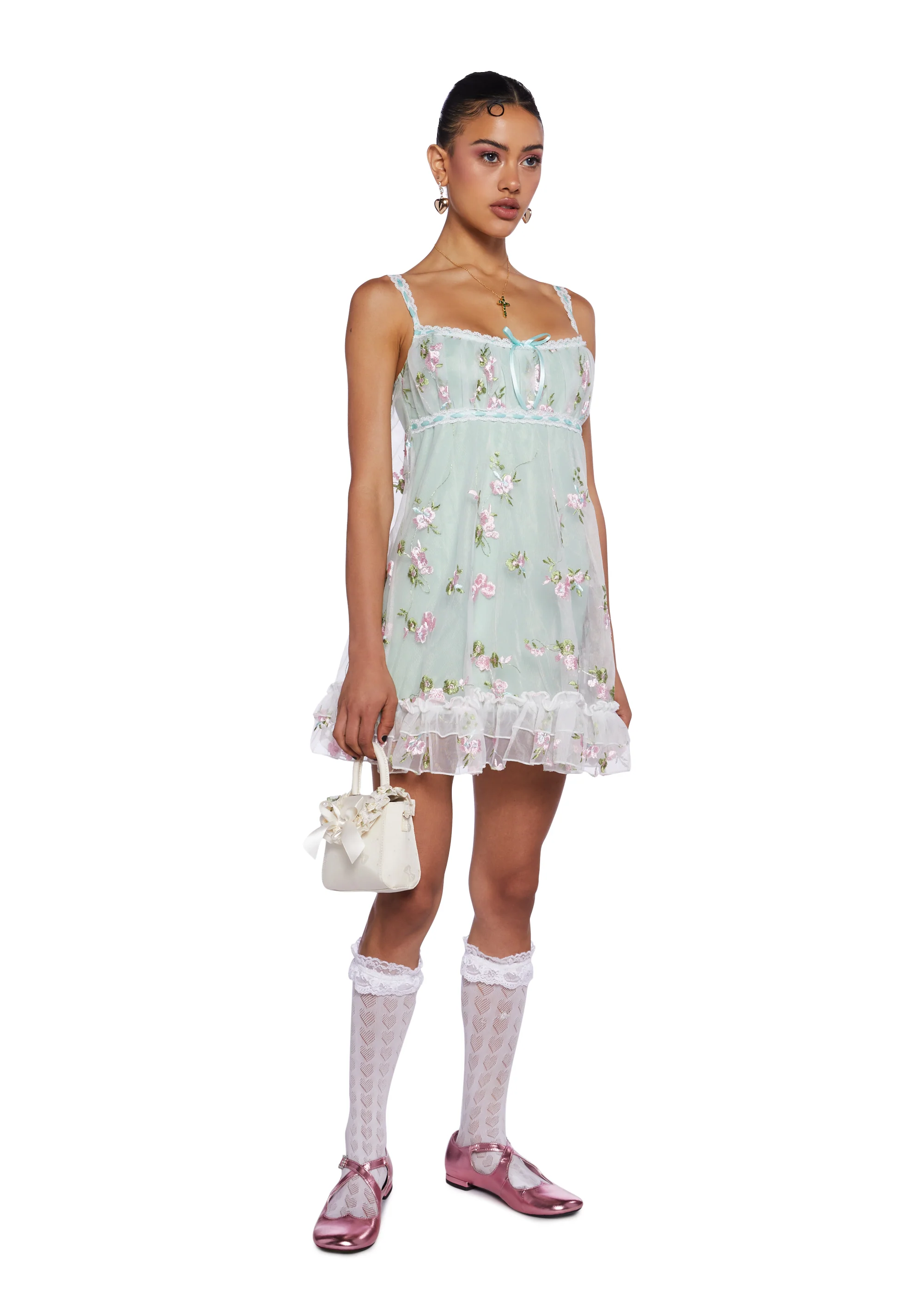 Heaven Struck Babydoll Dress - Sage - Image 2