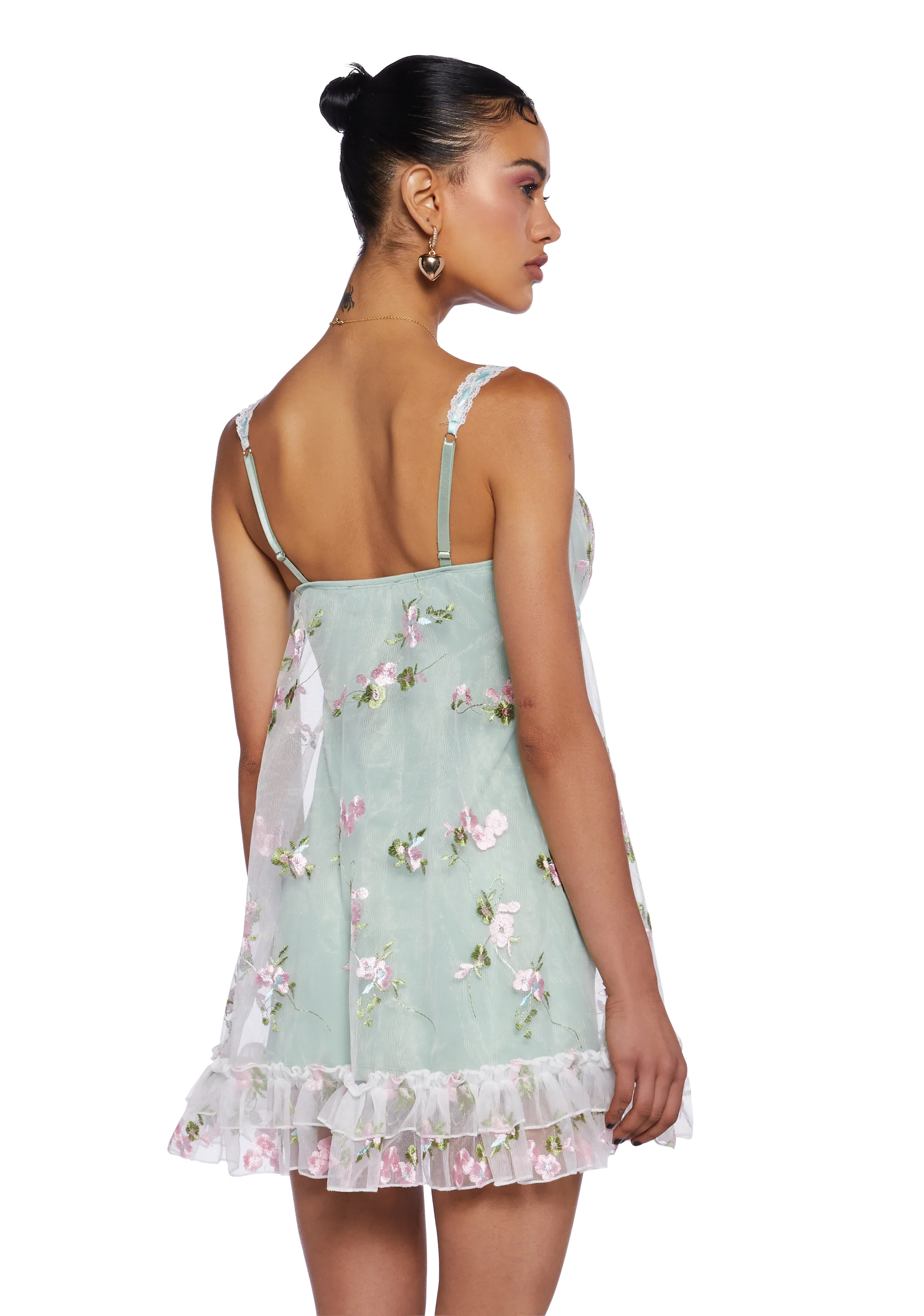 Heaven Struck Babydoll Dress - Sage - Image 4