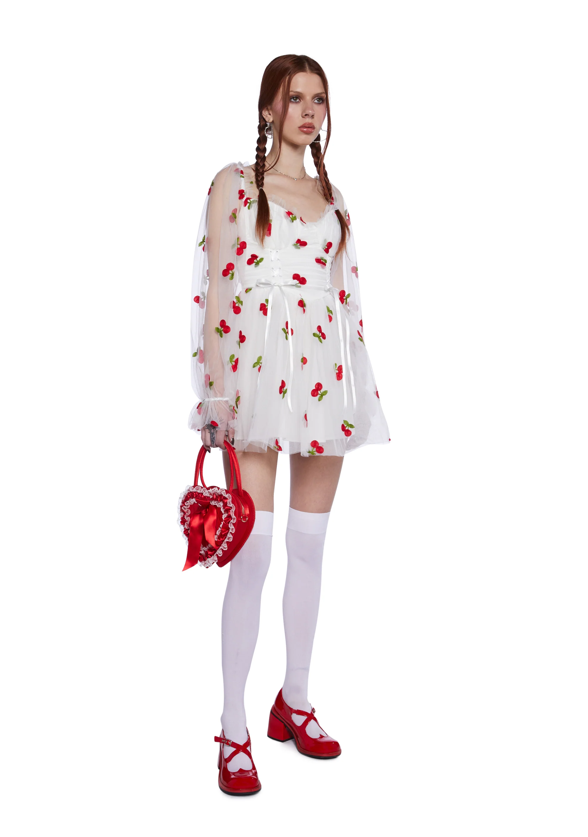 Heavenly Affair Babydoll Dress - Cherry - Image 2