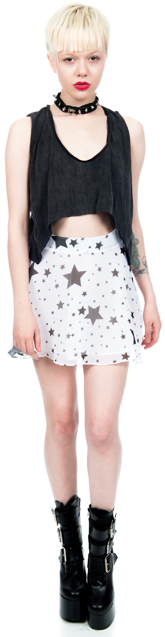 Hendrix Star Print Circle Mini Skirt - Image 2